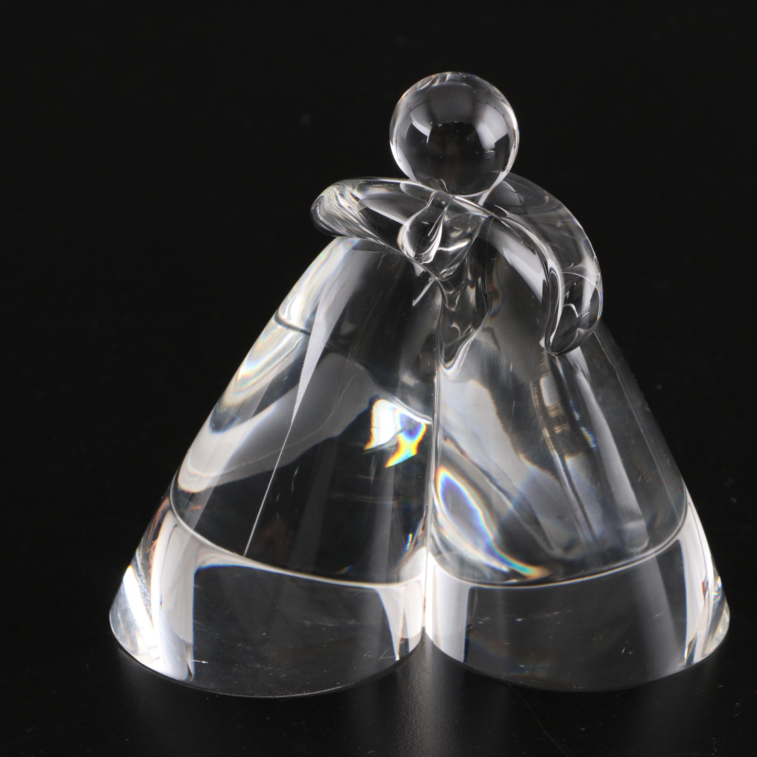 Steuben Glass Flared Bowl and "Love" Figurine