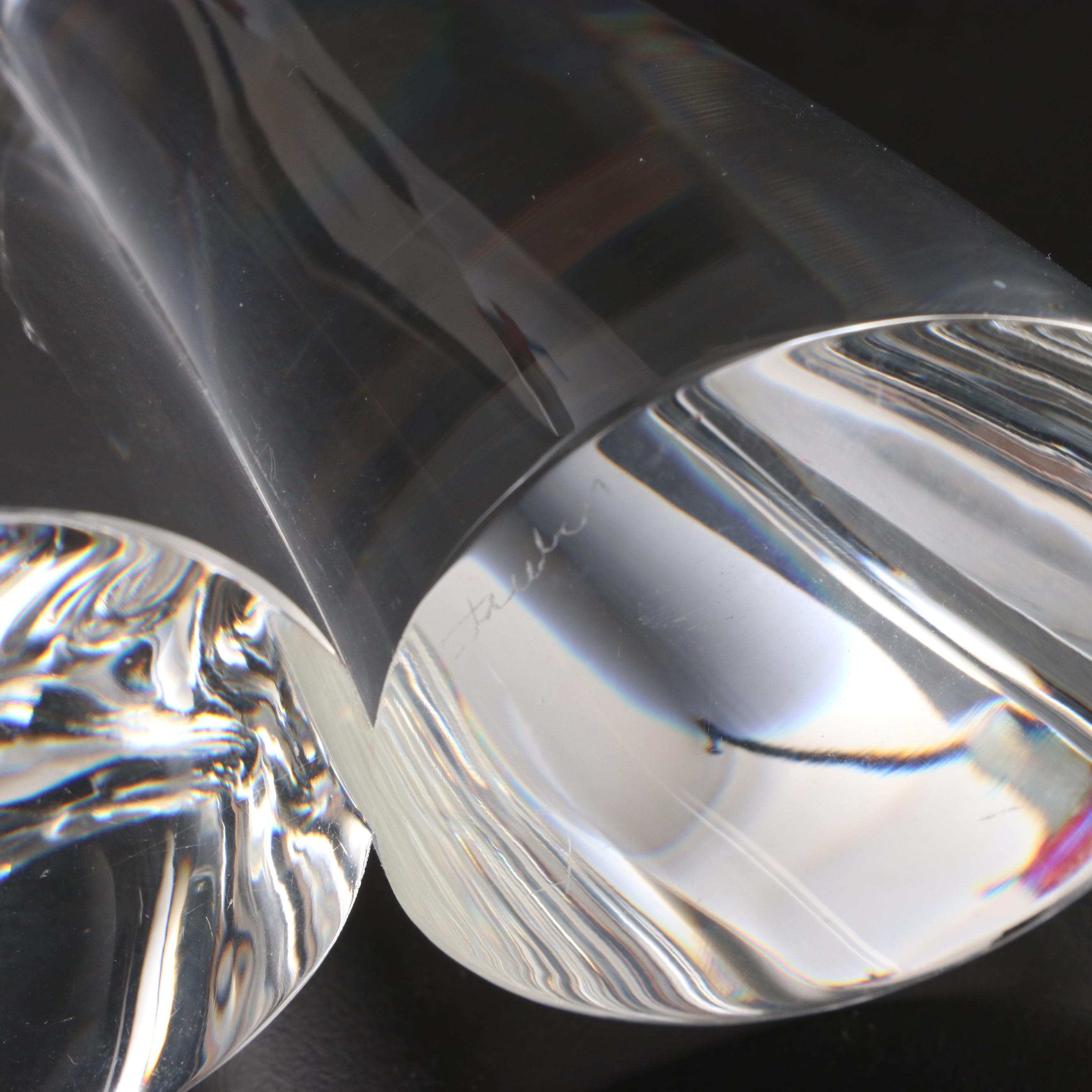 Steuben Glass Flared Bowl and "Love" Figurine