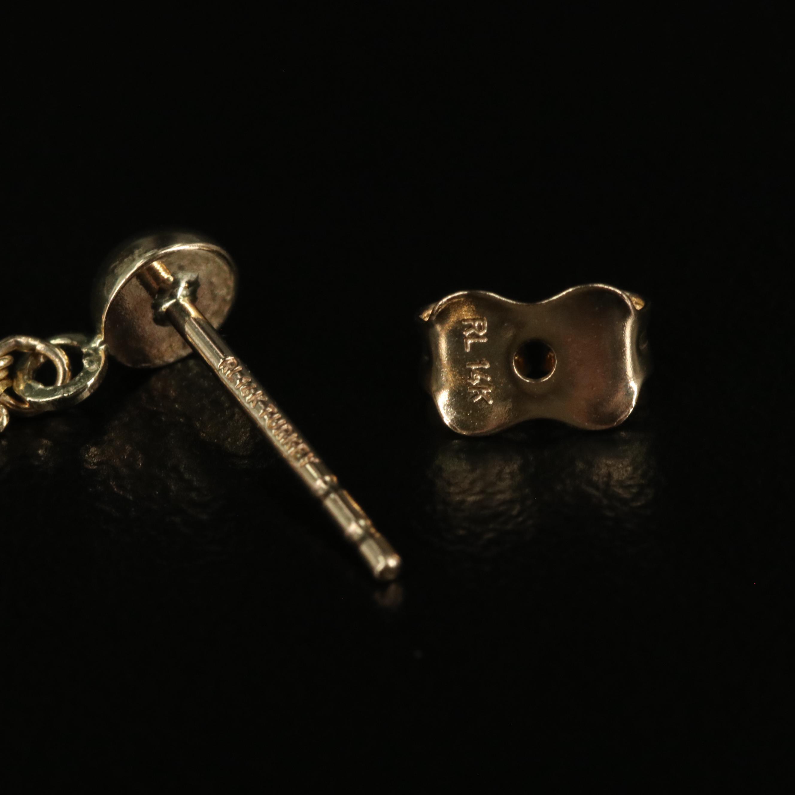 14K Colored Stars and Half Moon Dangle Earrings