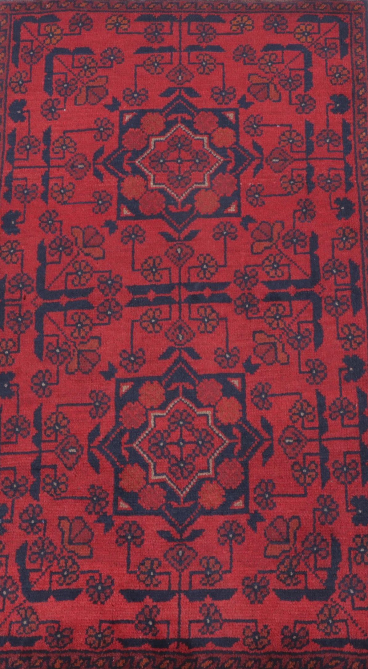 1'11 x 3'7 Hand-Knotted Afghan Kunduz Accent Rug