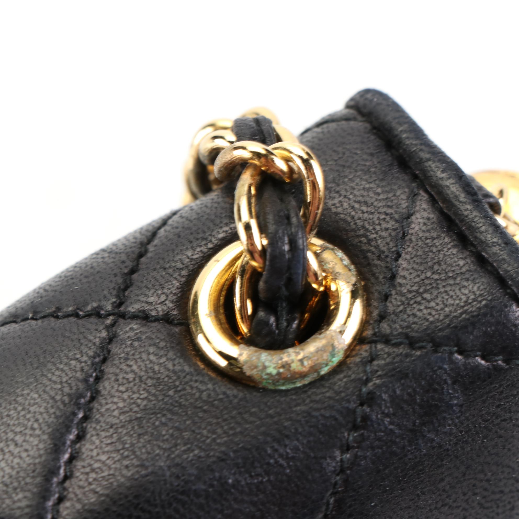 Chanel CC Tassel Shoulder Bag in Quilted Lambskin Leather with Box