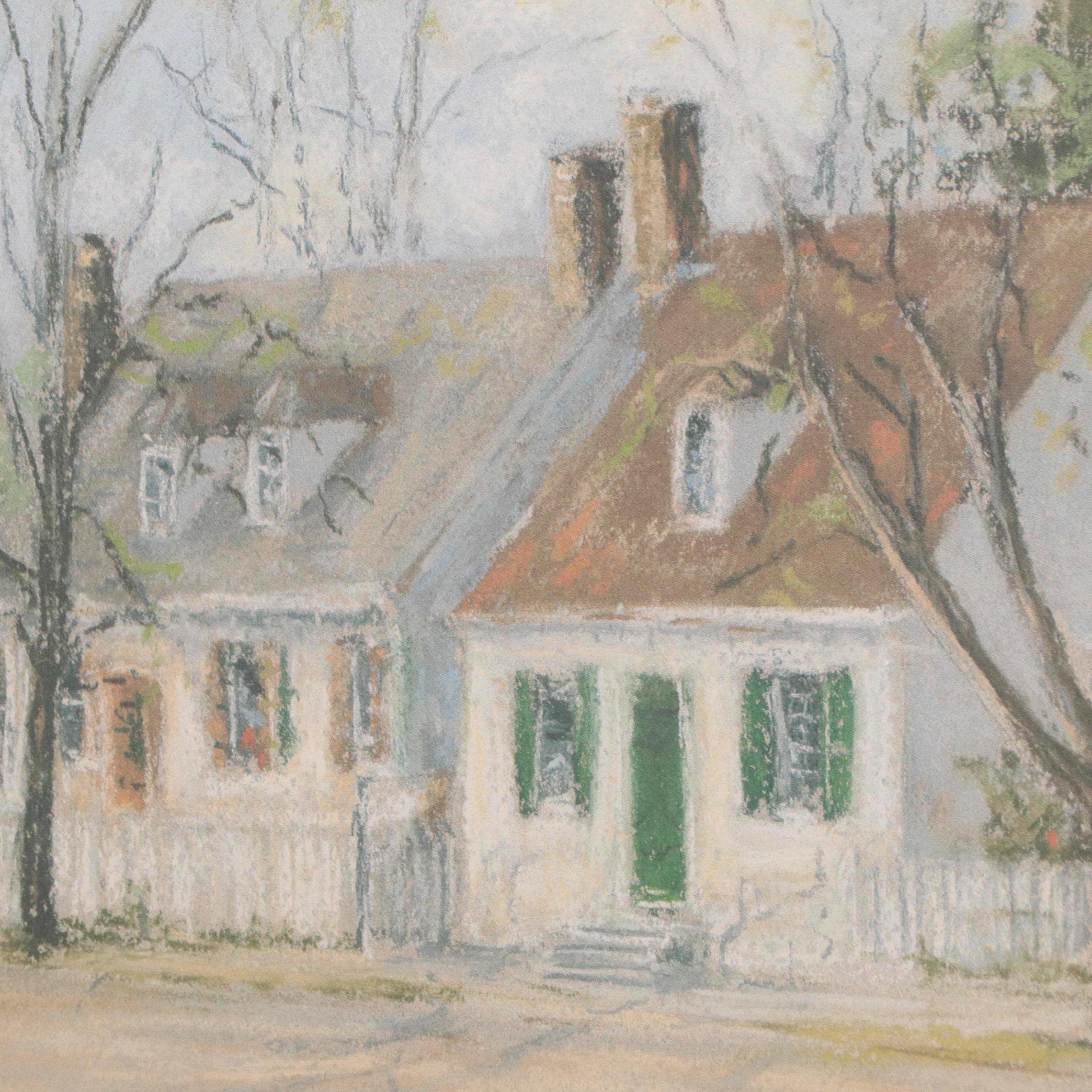 Offset Lithograph After Caesar Monturano of Nelson-Galt House and Office