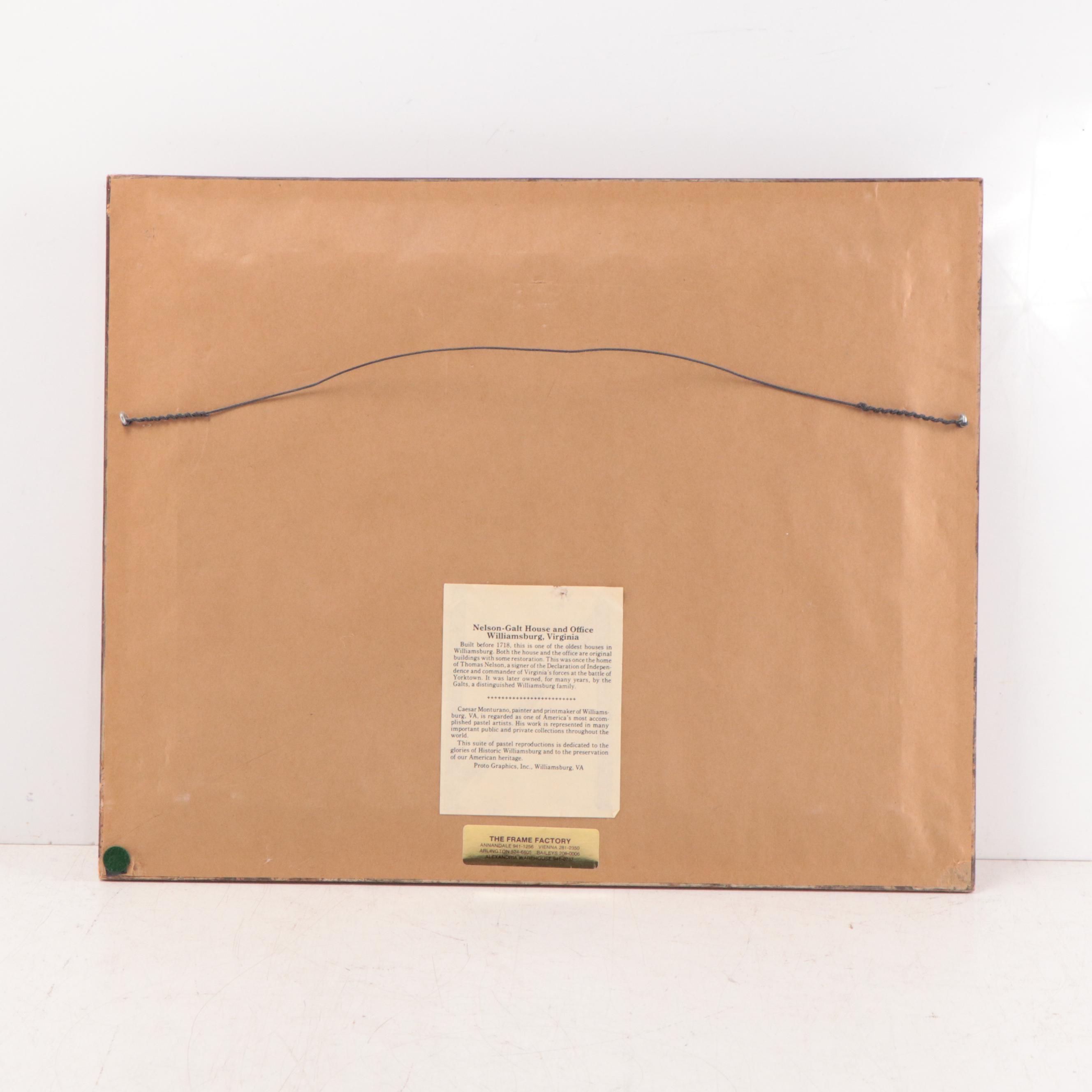 Offset Lithograph After Caesar Monturano of Nelson-Galt House and Office