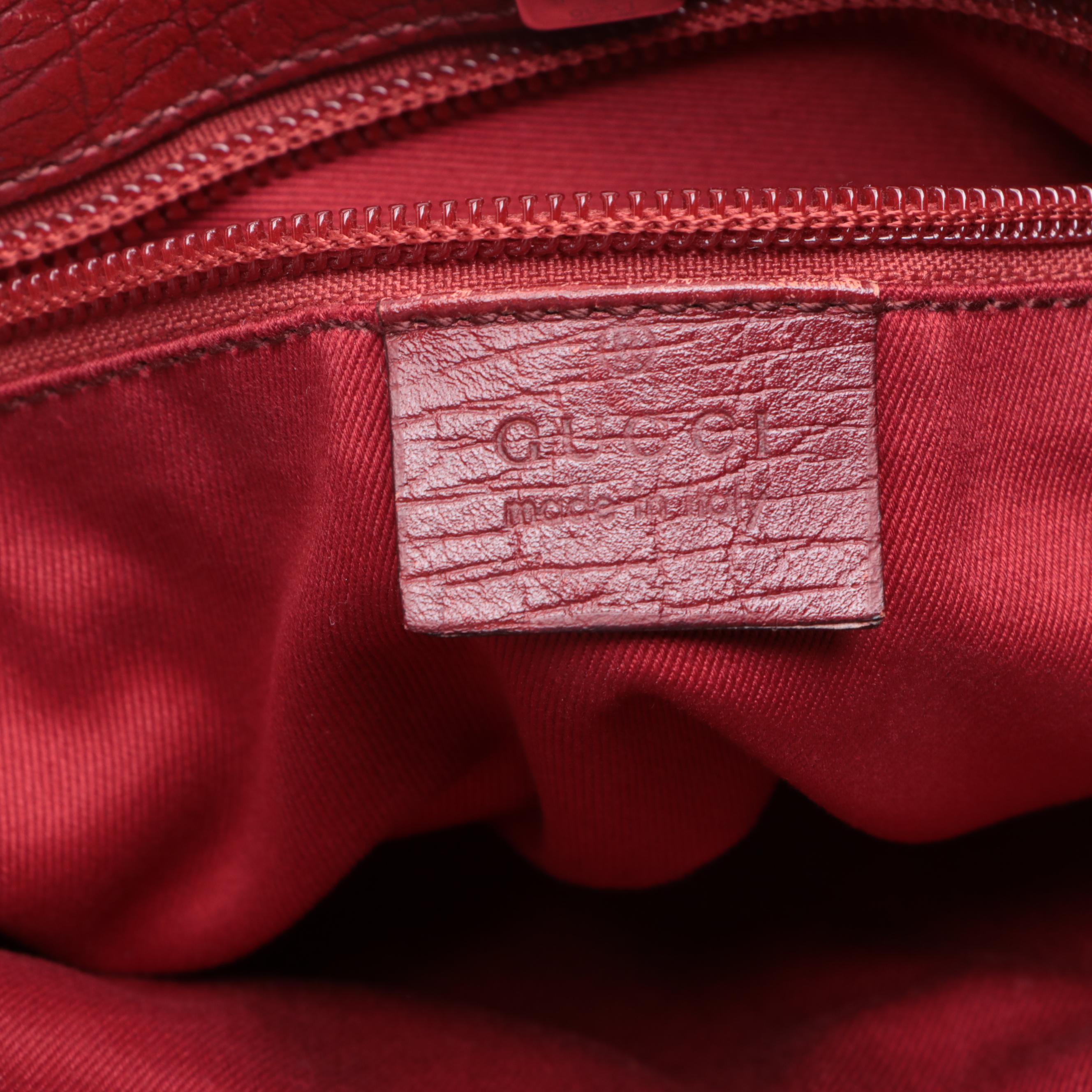 Gucci Tote Bag in GG Supreme Canvas with Red Leather Trim