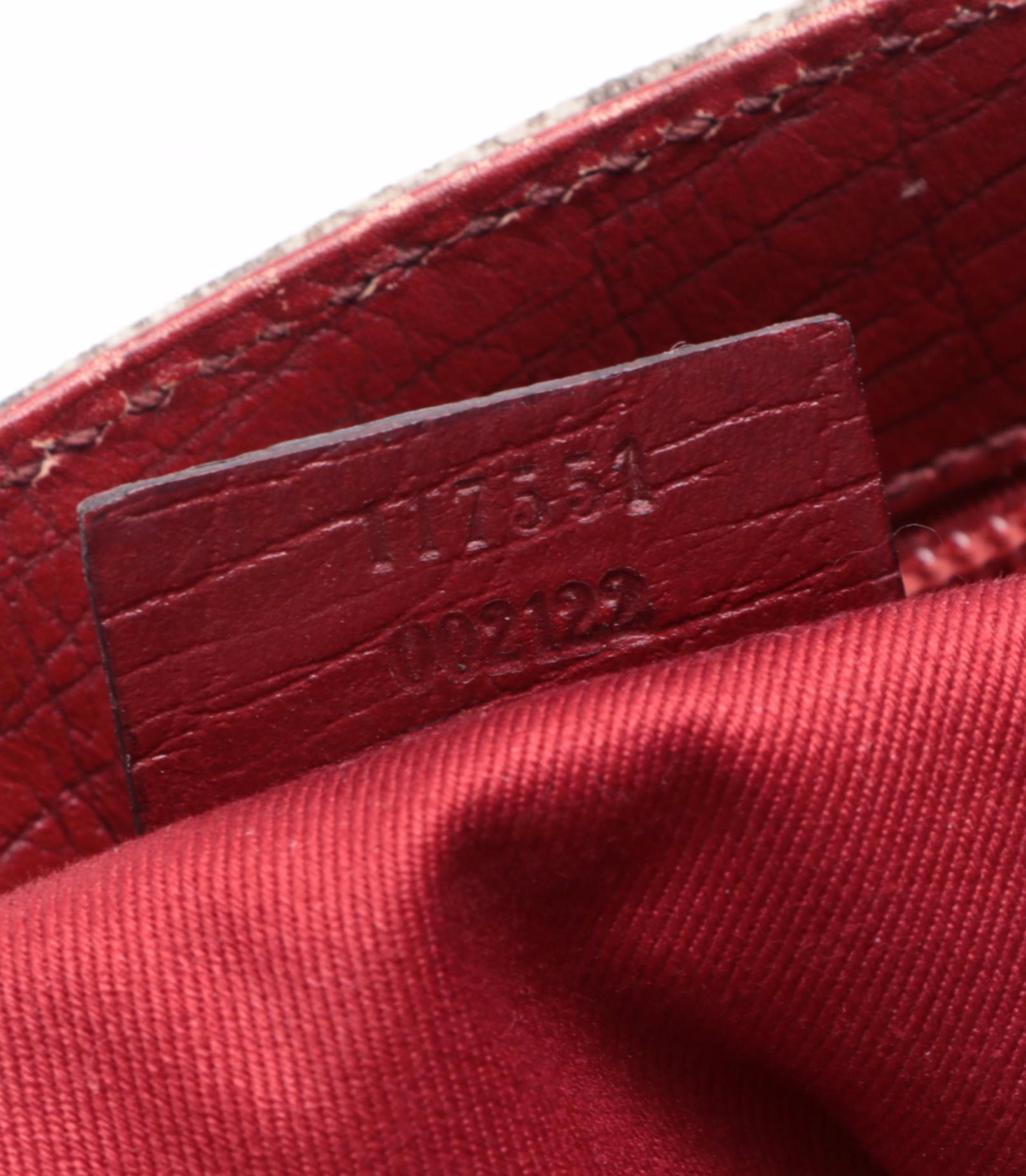 Gucci Tote Bag in GG Supreme Canvas with Red Leather Trim