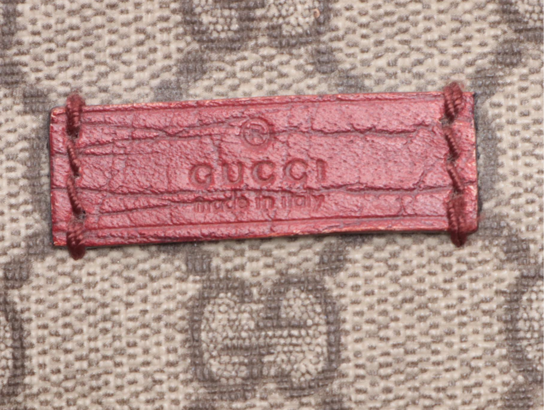 Gucci Tote Bag in GG Supreme Canvas with Red Leather Trim