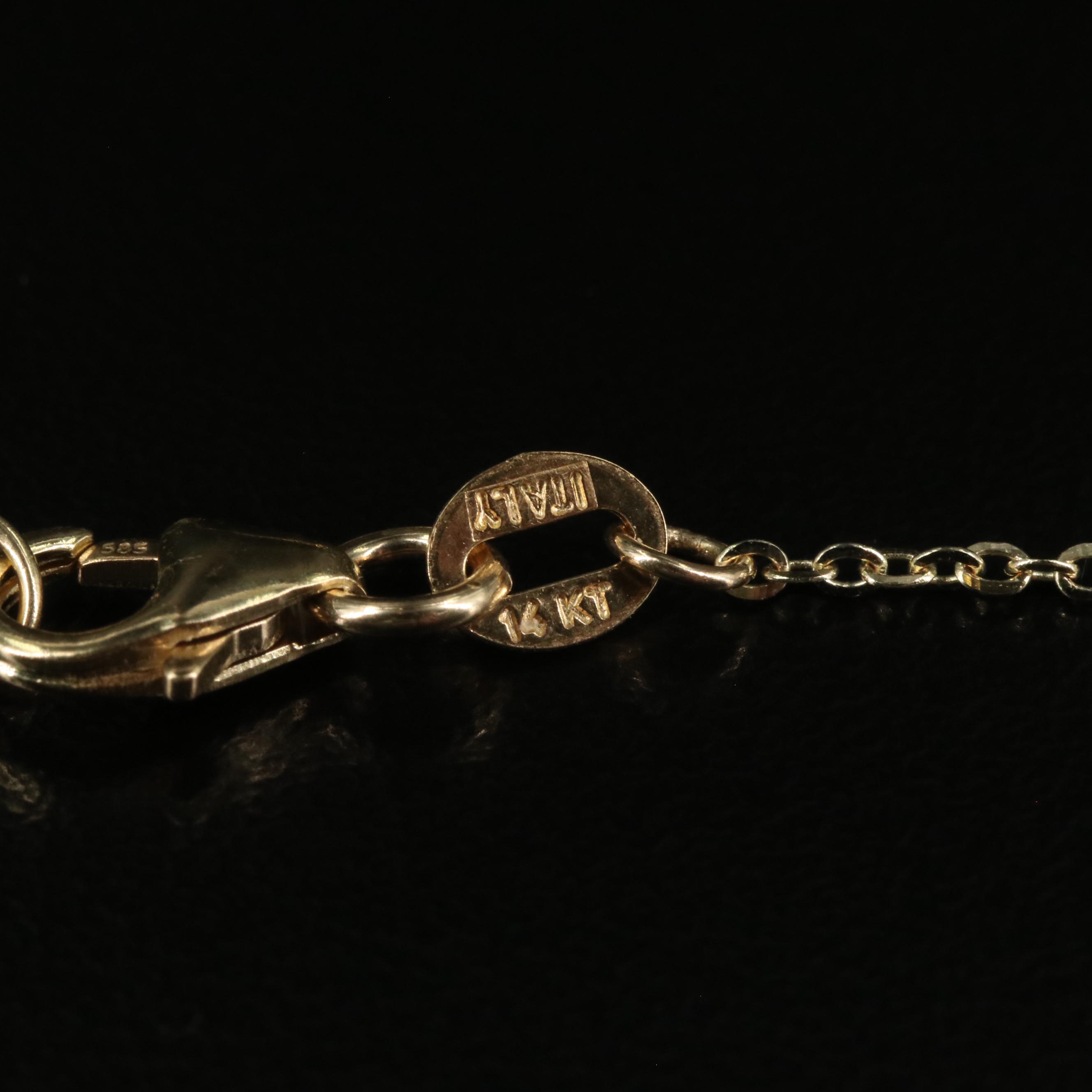 14K Curved Cut Out Bar Necklace