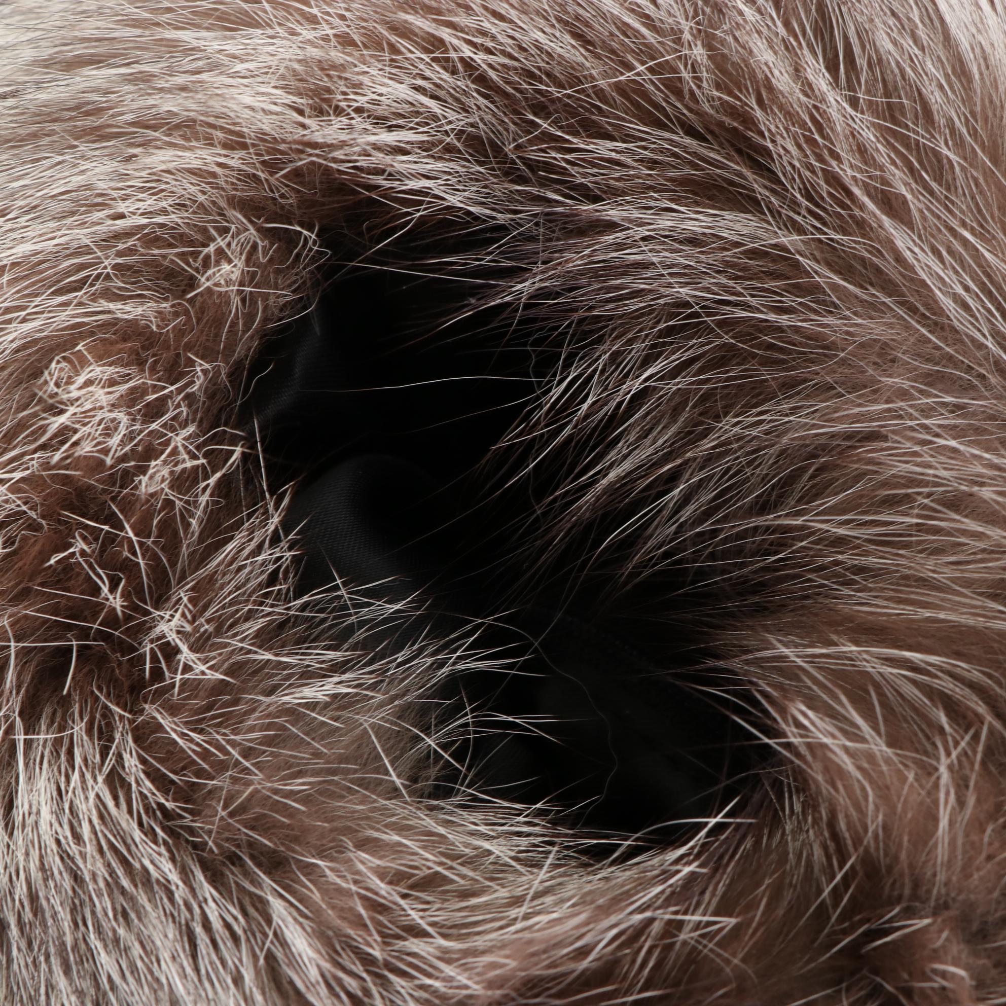 Adrienne Landau Fox Fur Collar with Fox Fur Muff, Headband, and Faux Fur Collar