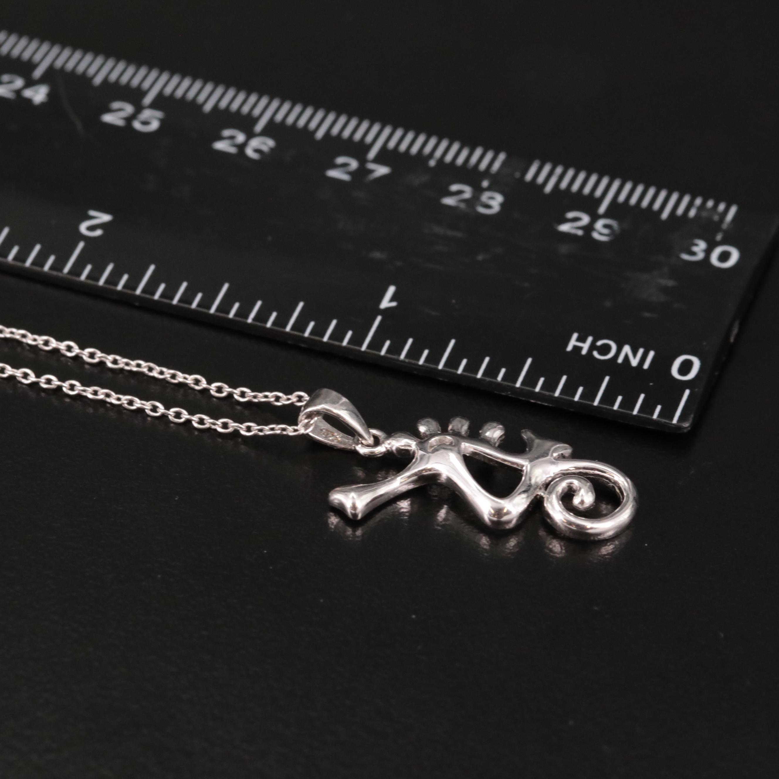 Sterling Seahorse Pendant Necklace