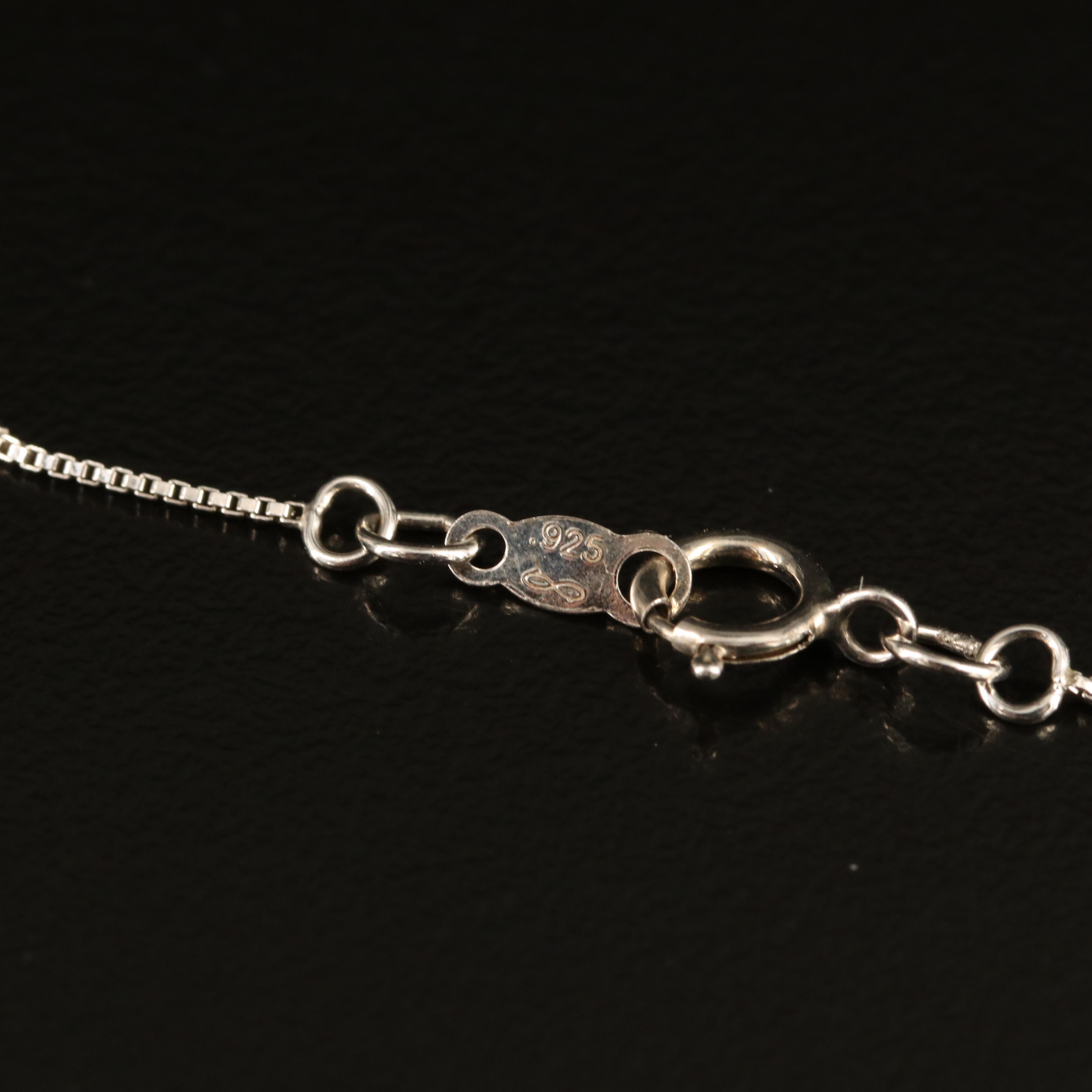 Sterling Cubic Zirconia "Mom" Pendant Necklace