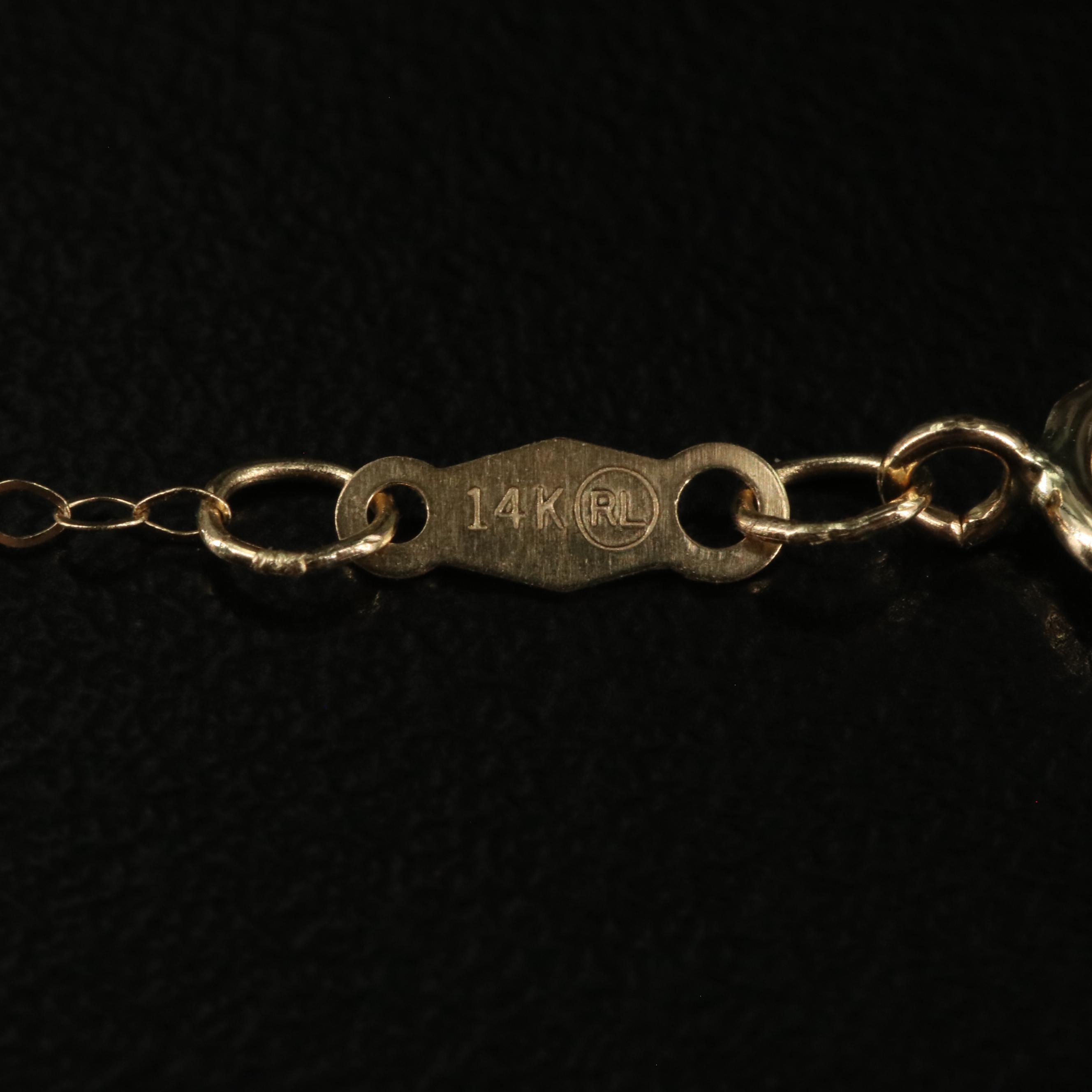 14K Beads with Heart Pendant Necklace