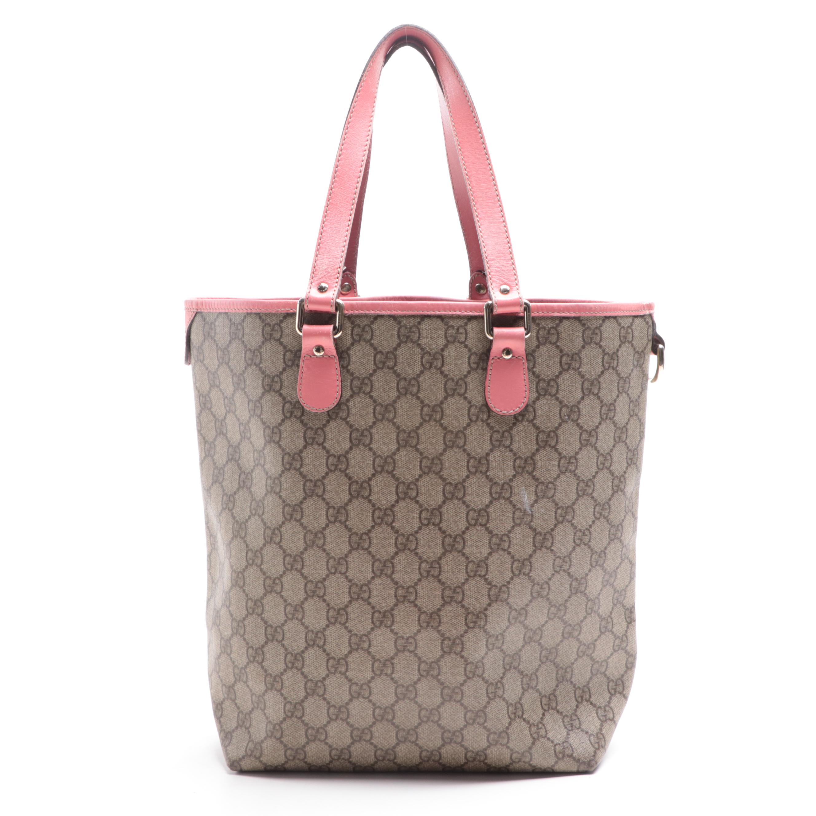 Gucci GG Supreme Canvas and Leather Tote