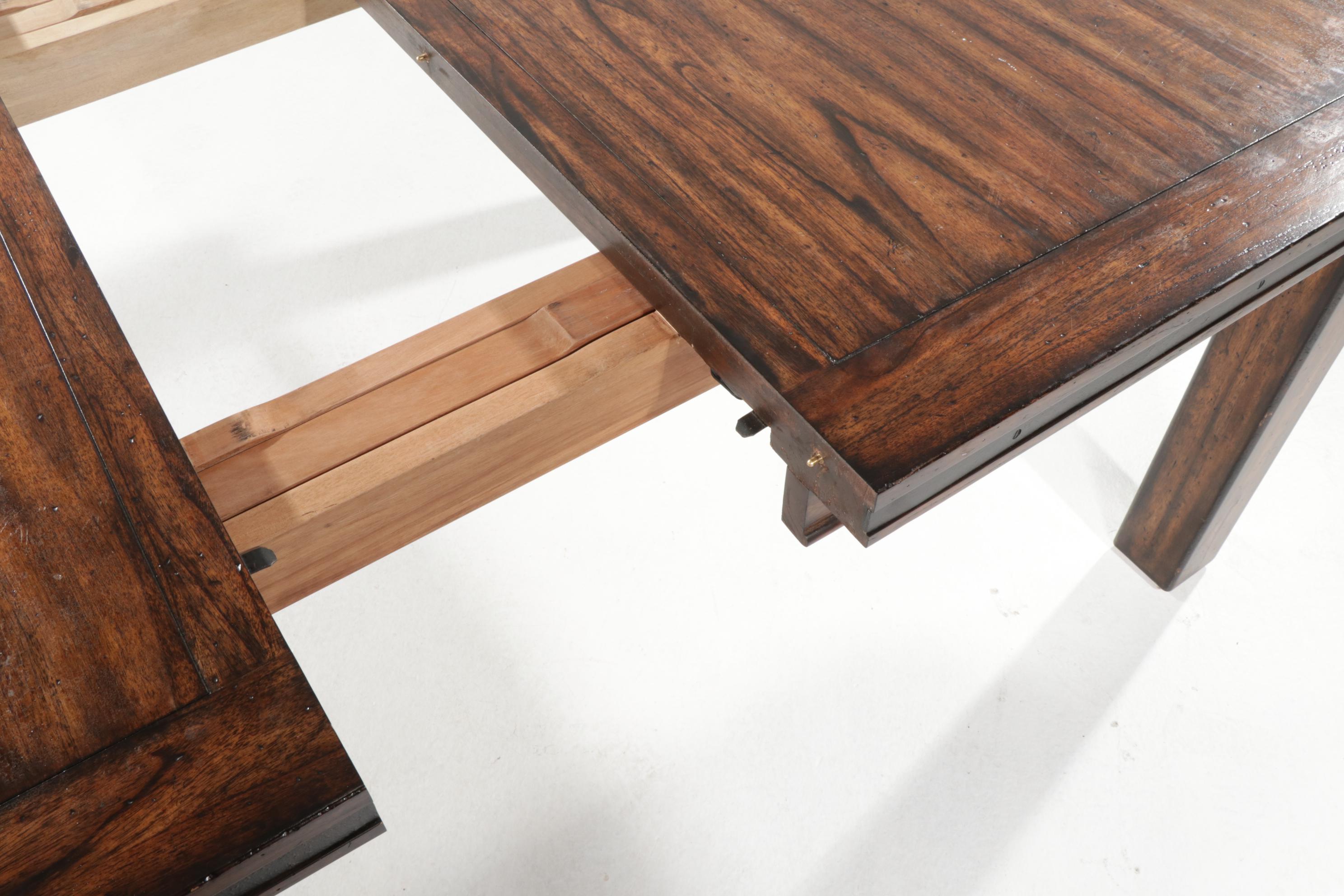 Stanley Furniture Extension Dining Table and Eight Brass-Tacked Chairs