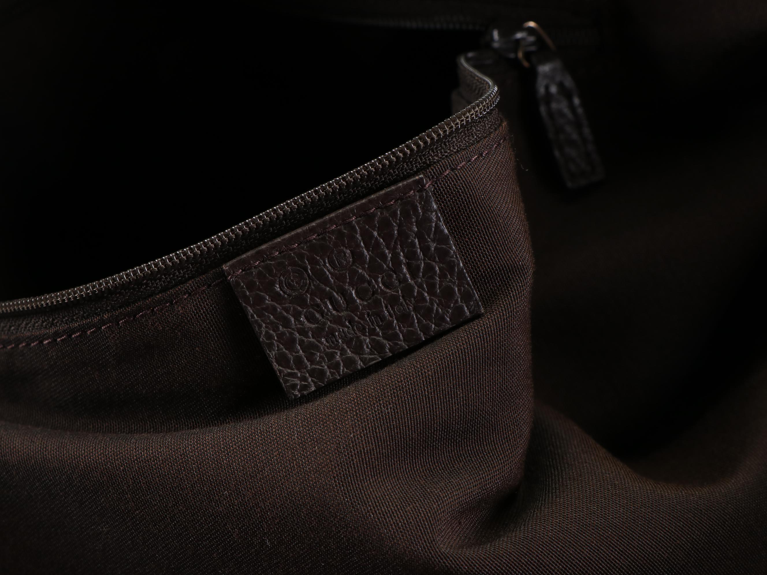 Gucci Bamboo Tassel Shoulder Tote in Grain Leather