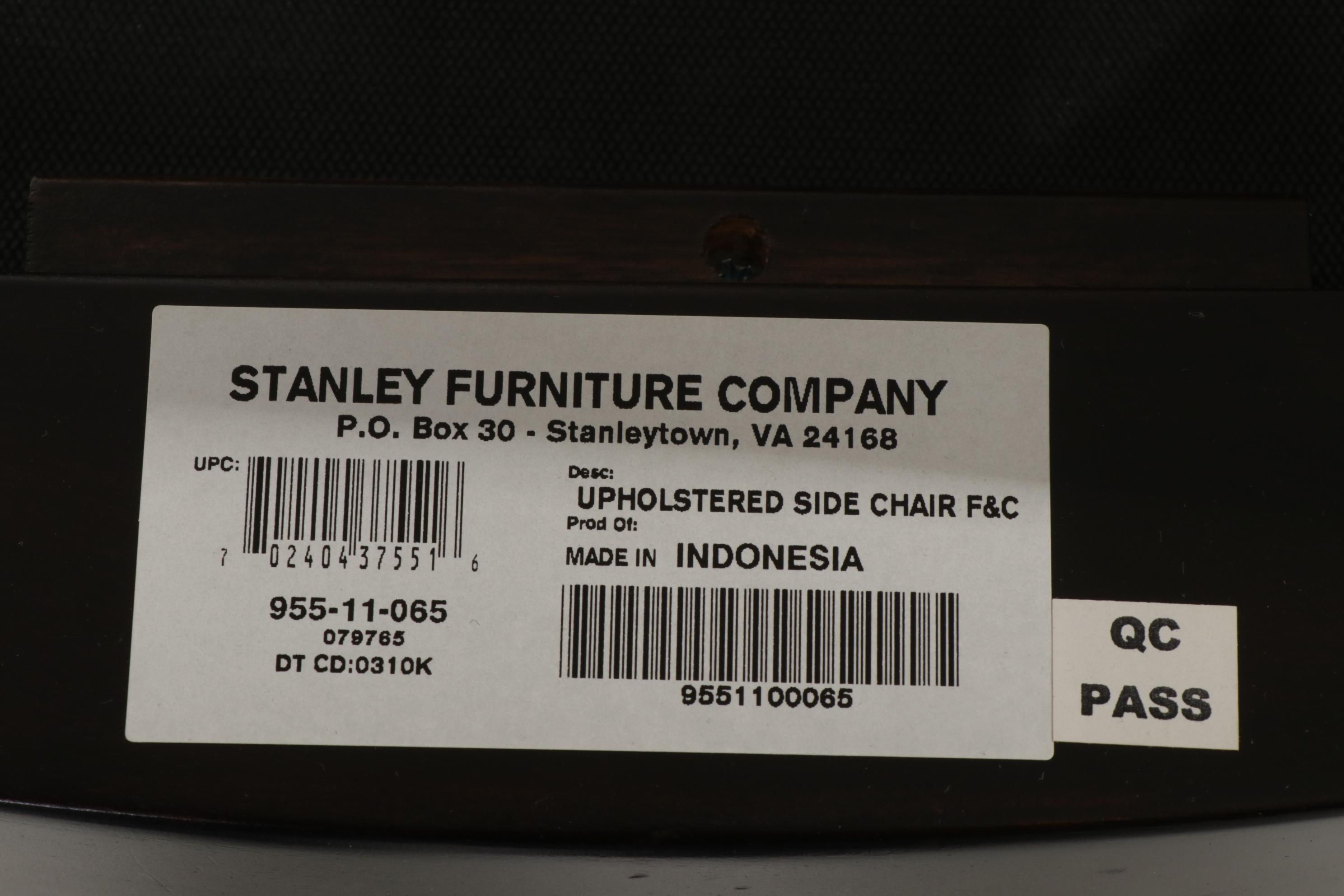 Stanley Furniture Extension Dining Table and Eight Brass-Tacked Chairs