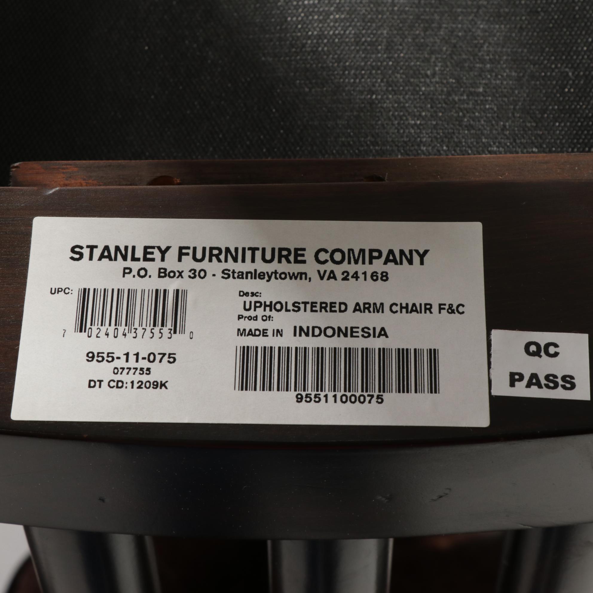 Stanley Furniture Extension Dining Table and Eight Brass-Tacked Chairs