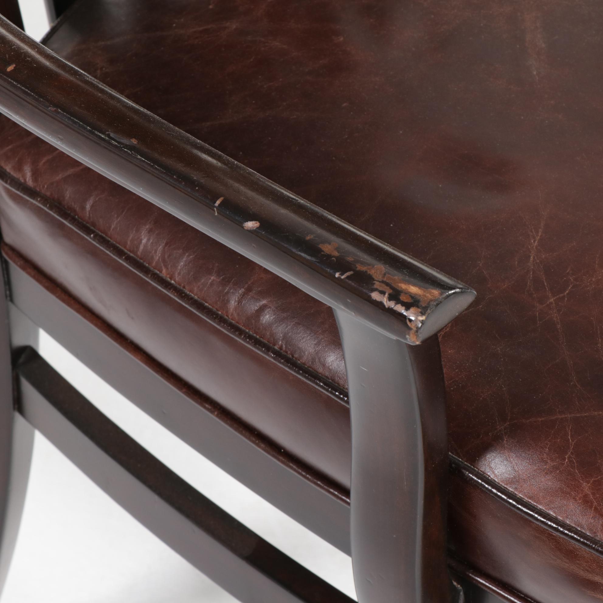 Stanley Furniture Extension Dining Table and Eight Brass-Tacked Chairs