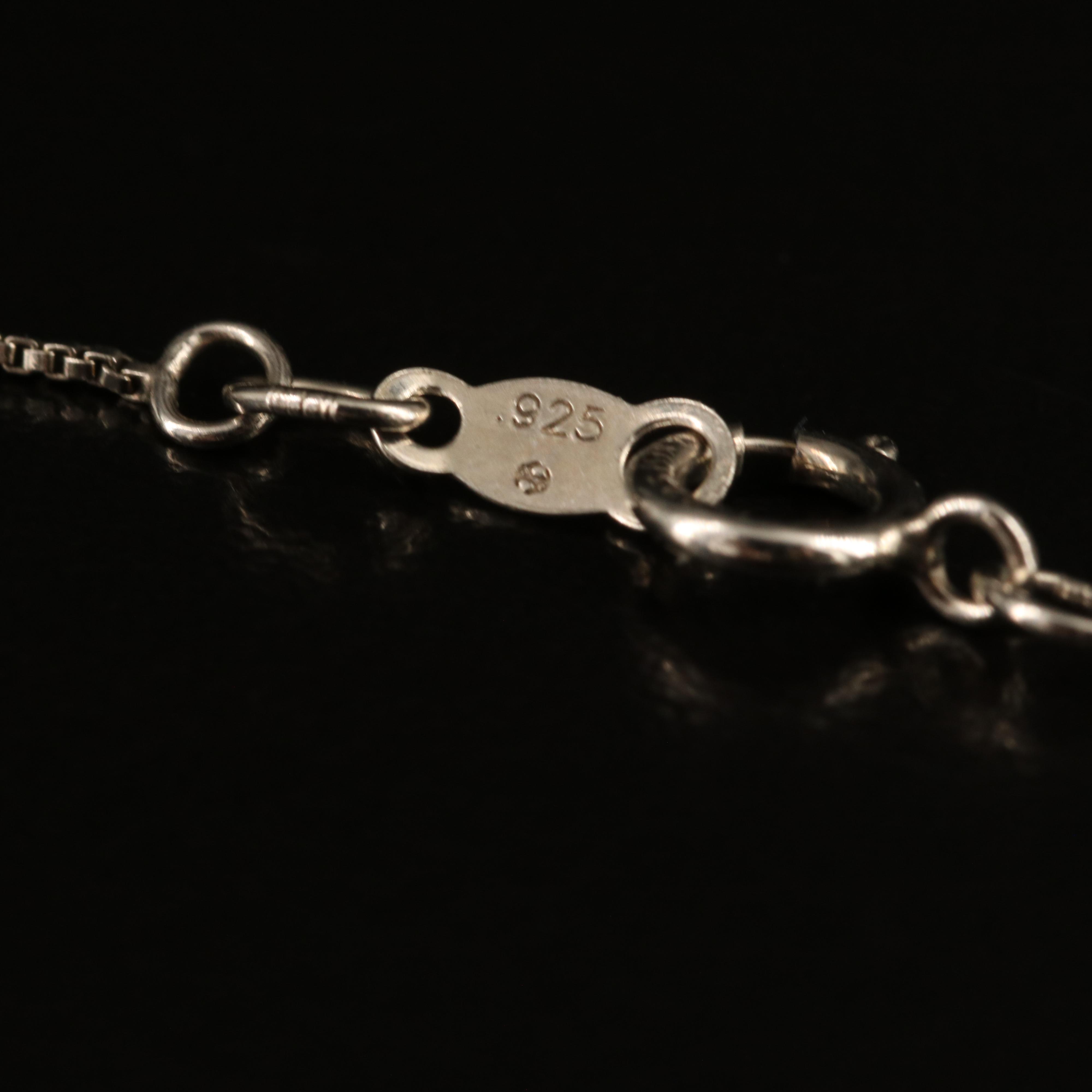 Sterling Sapphire and White Sapphire "Mom" Heart Necklace