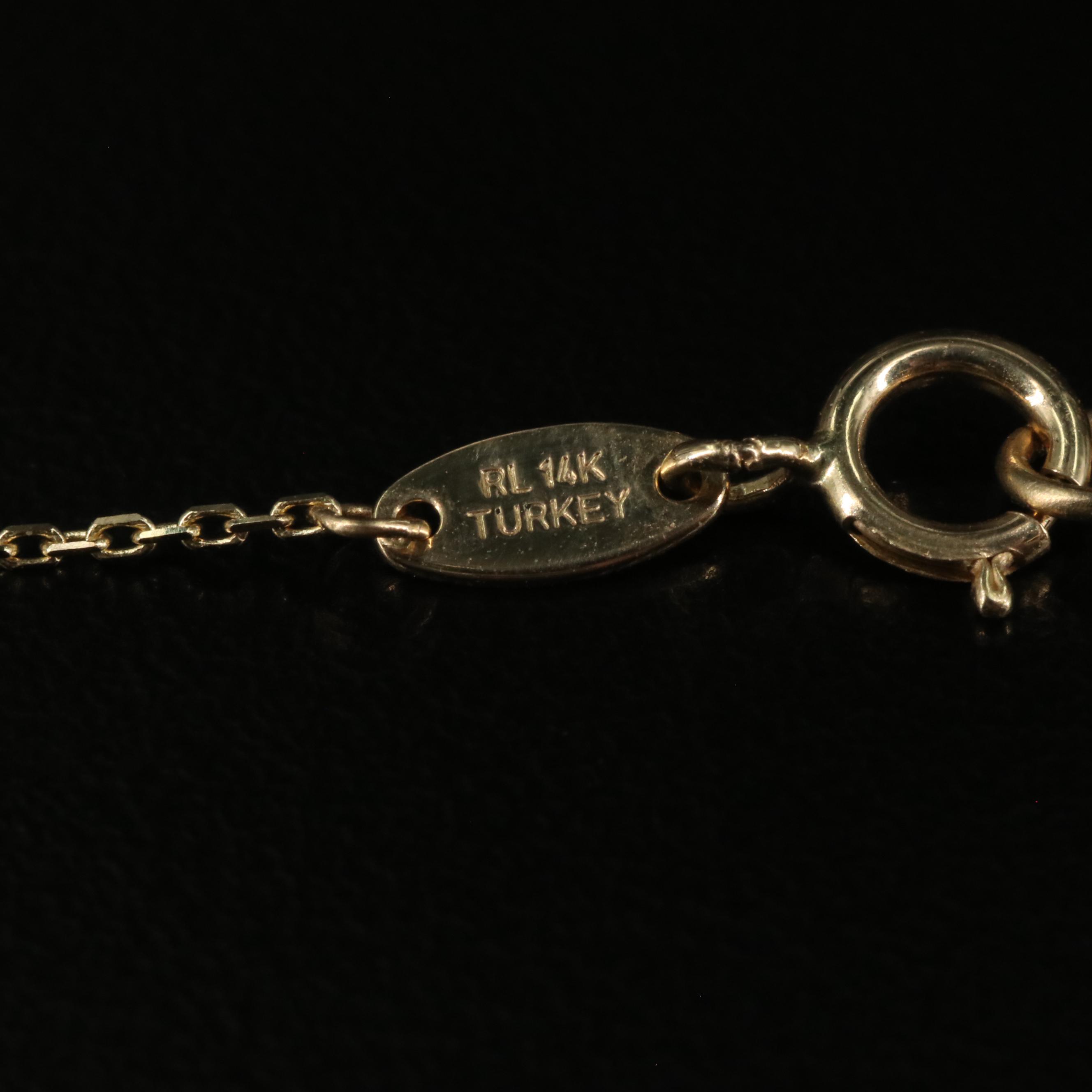 14K Dangling Hearts Bracelet