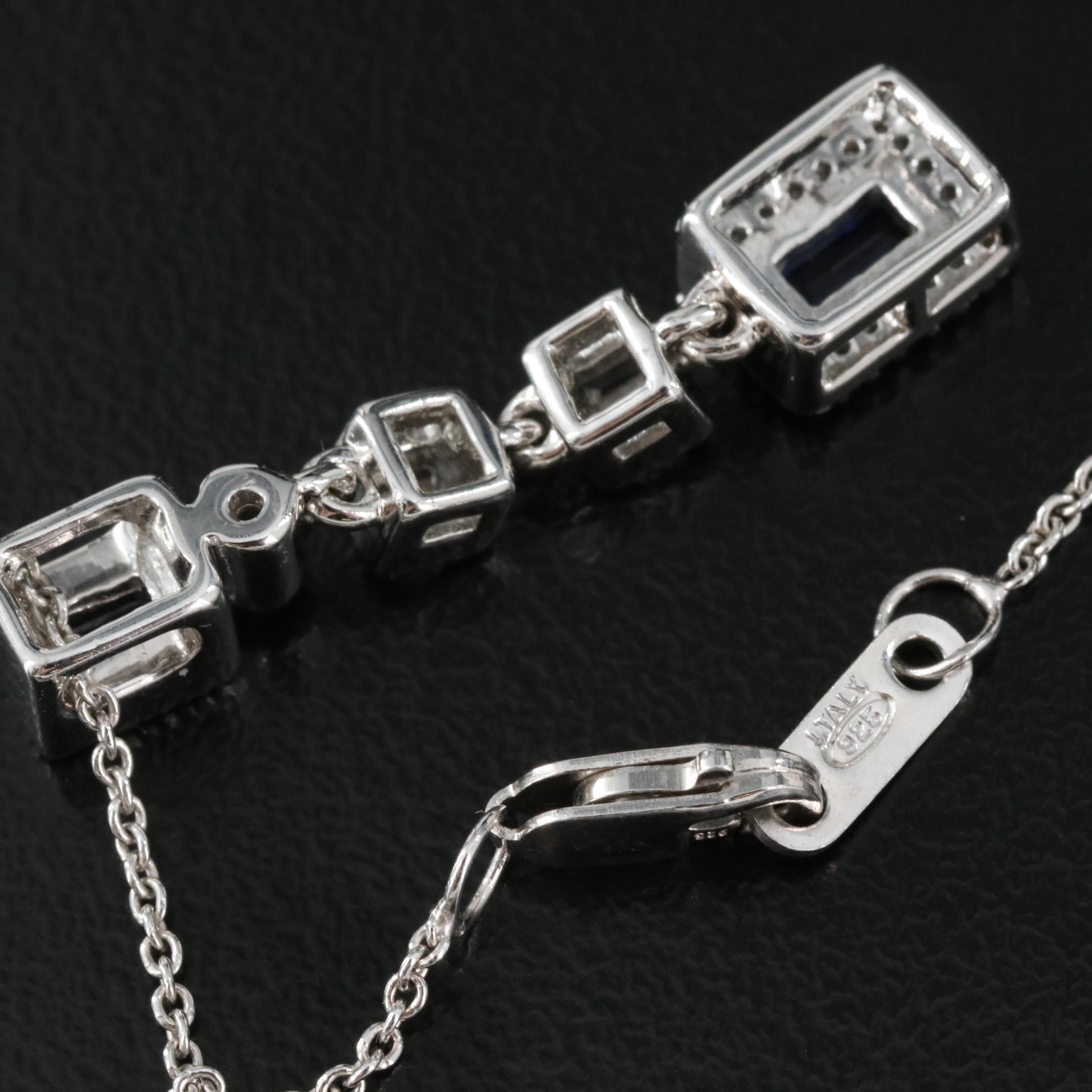 Sterling Sapphire Pendant Necklace