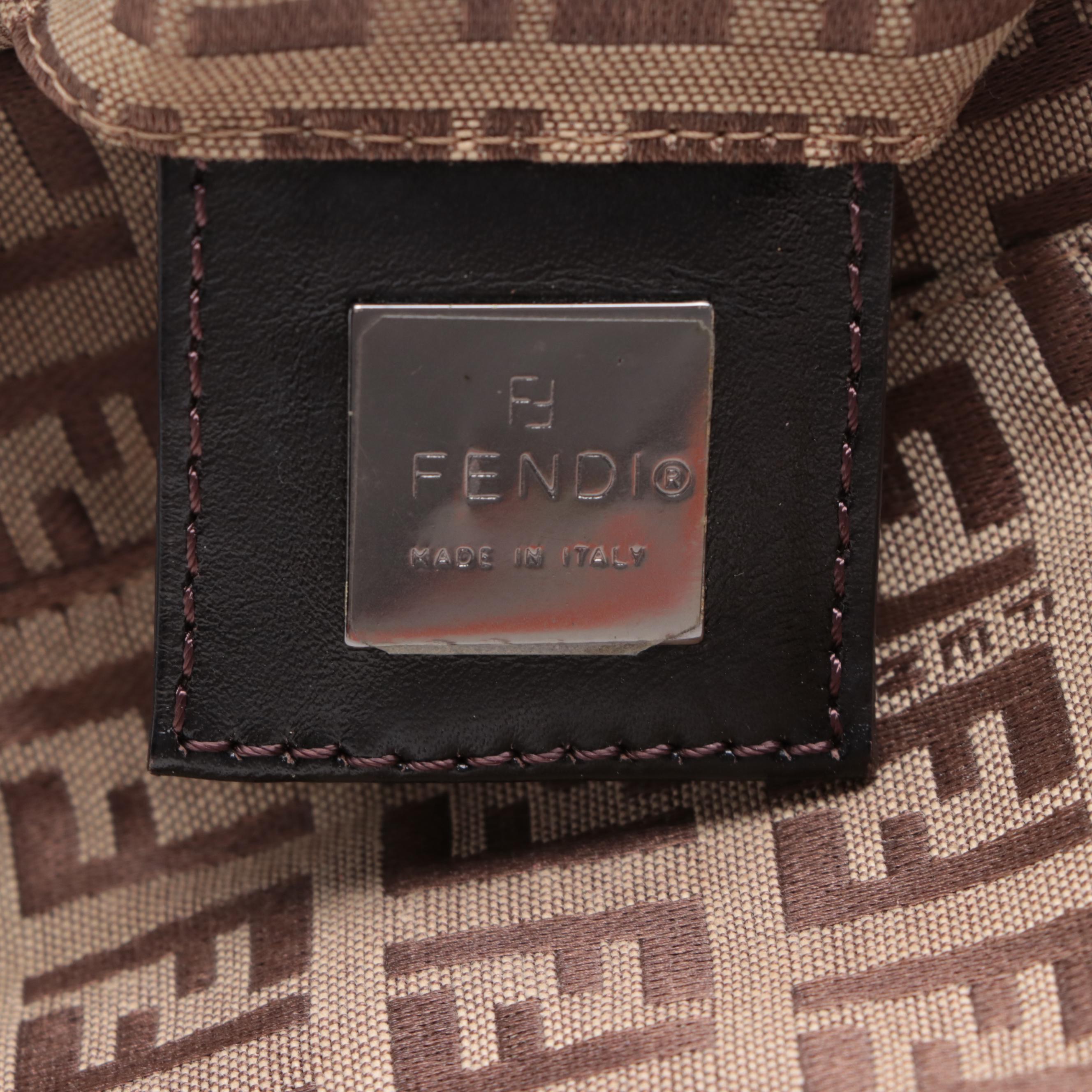 Fendi Zucca Canvas and Leather Tote