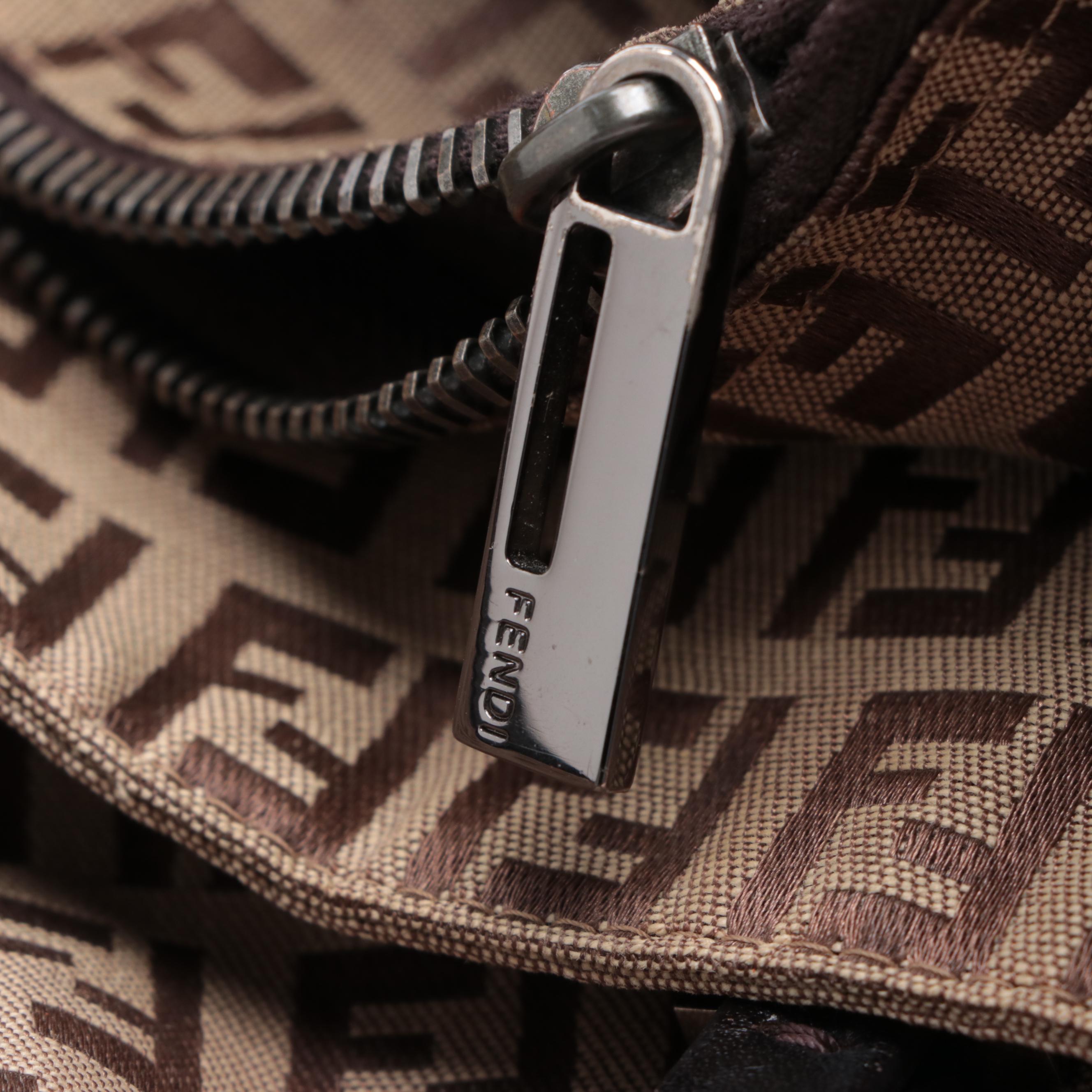 Fendi Zucca Canvas and Leather Tote