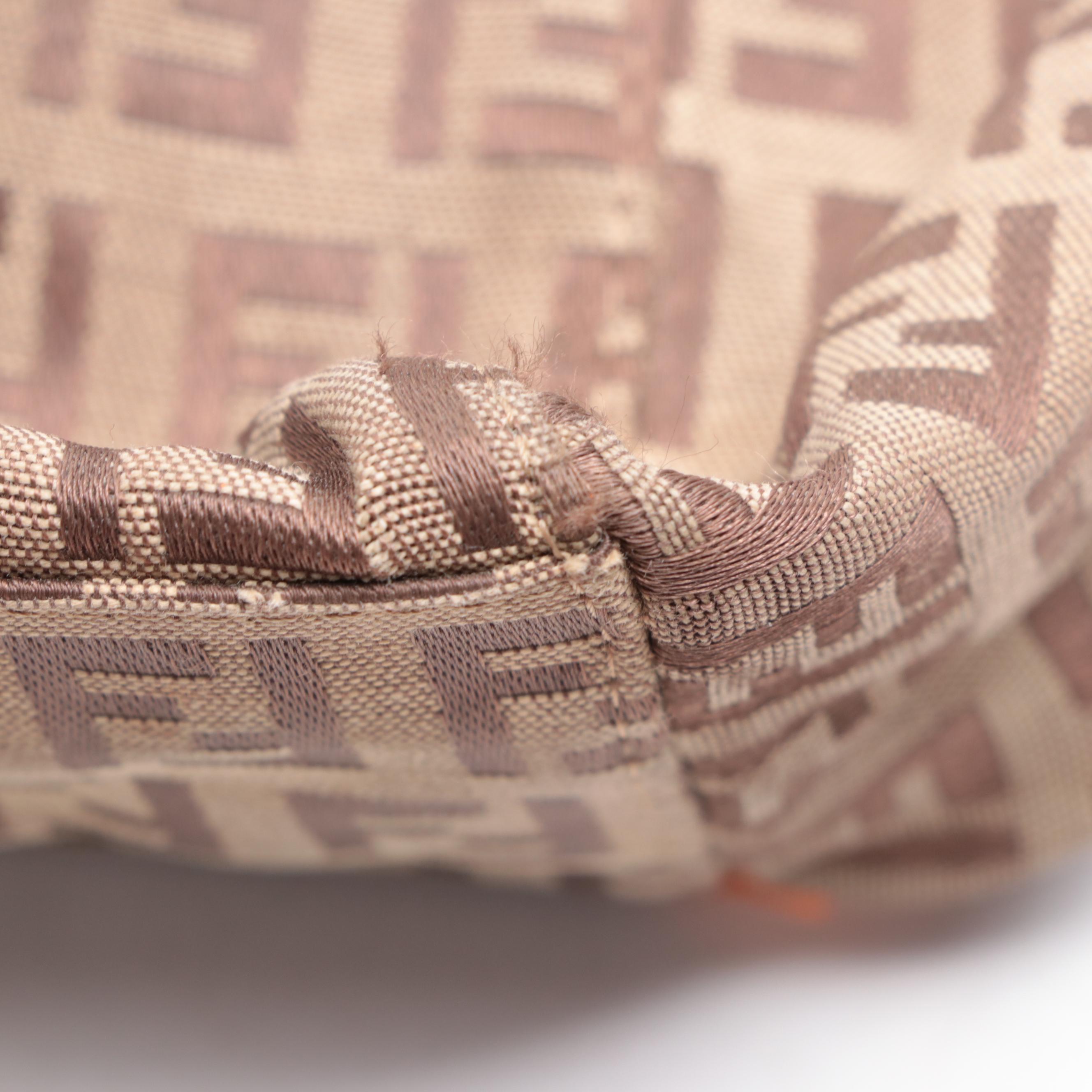 Fendi Zucca Canvas and Leather Tote