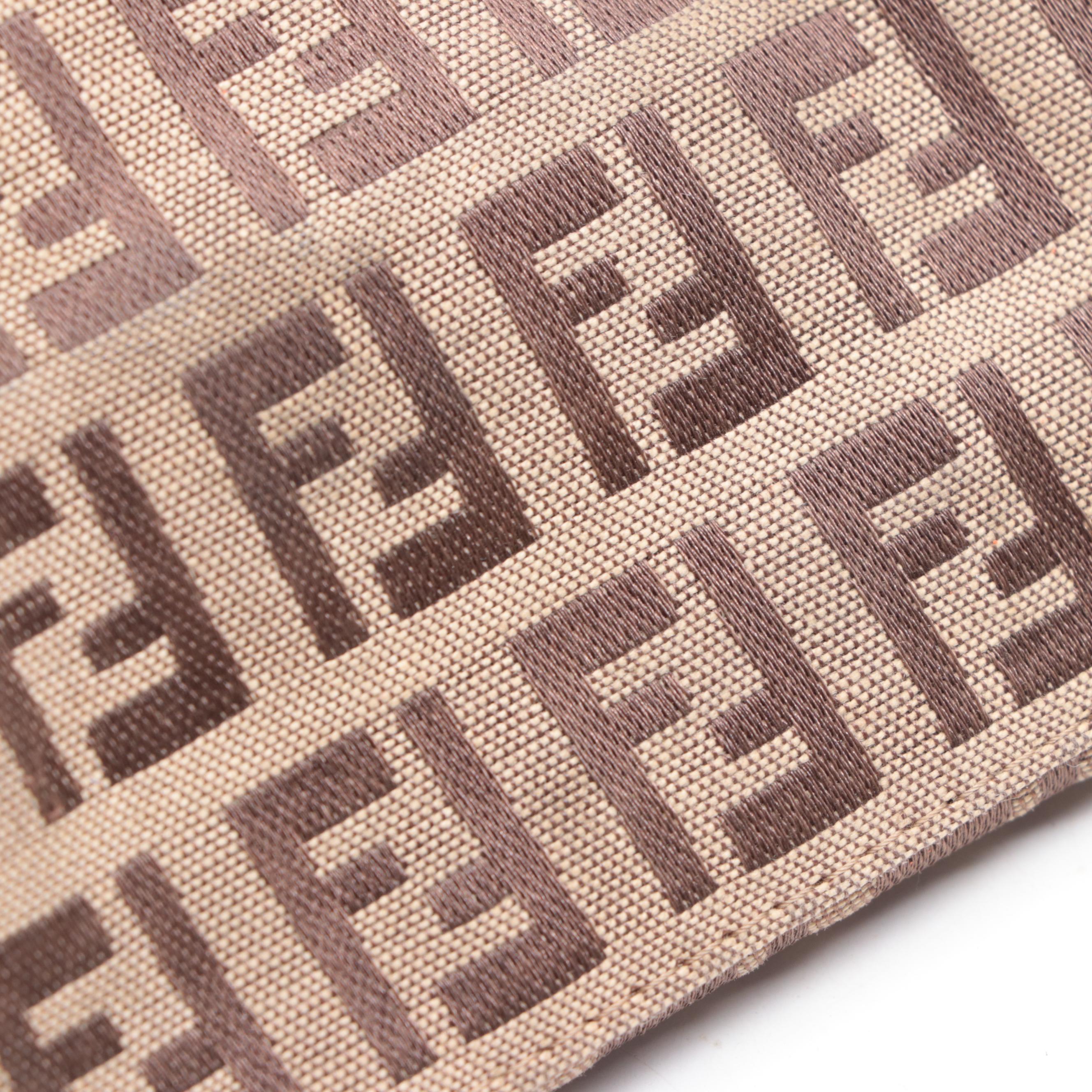 Fendi Zucca Canvas and Leather Tote