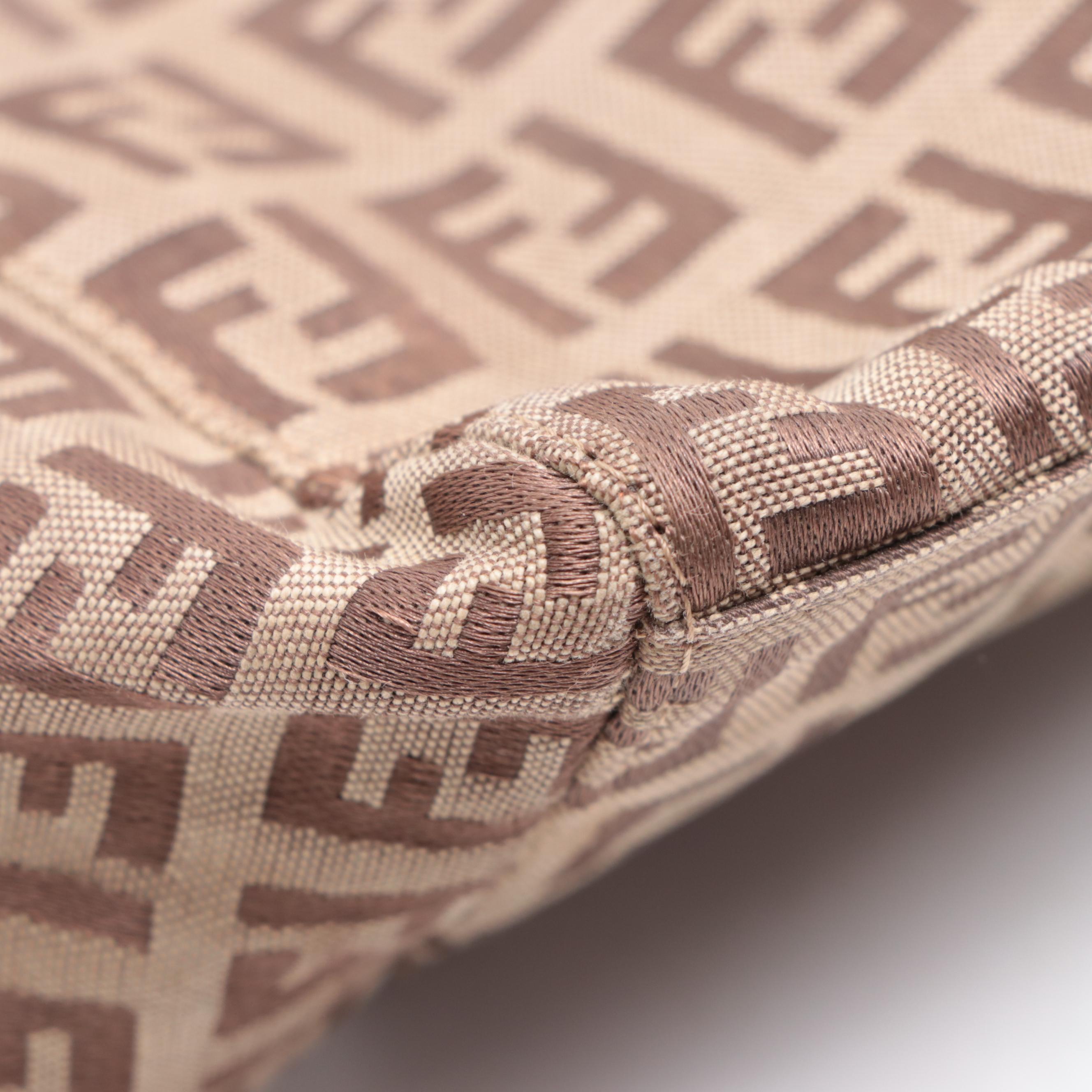 Fendi Zucca Canvas and Leather Tote