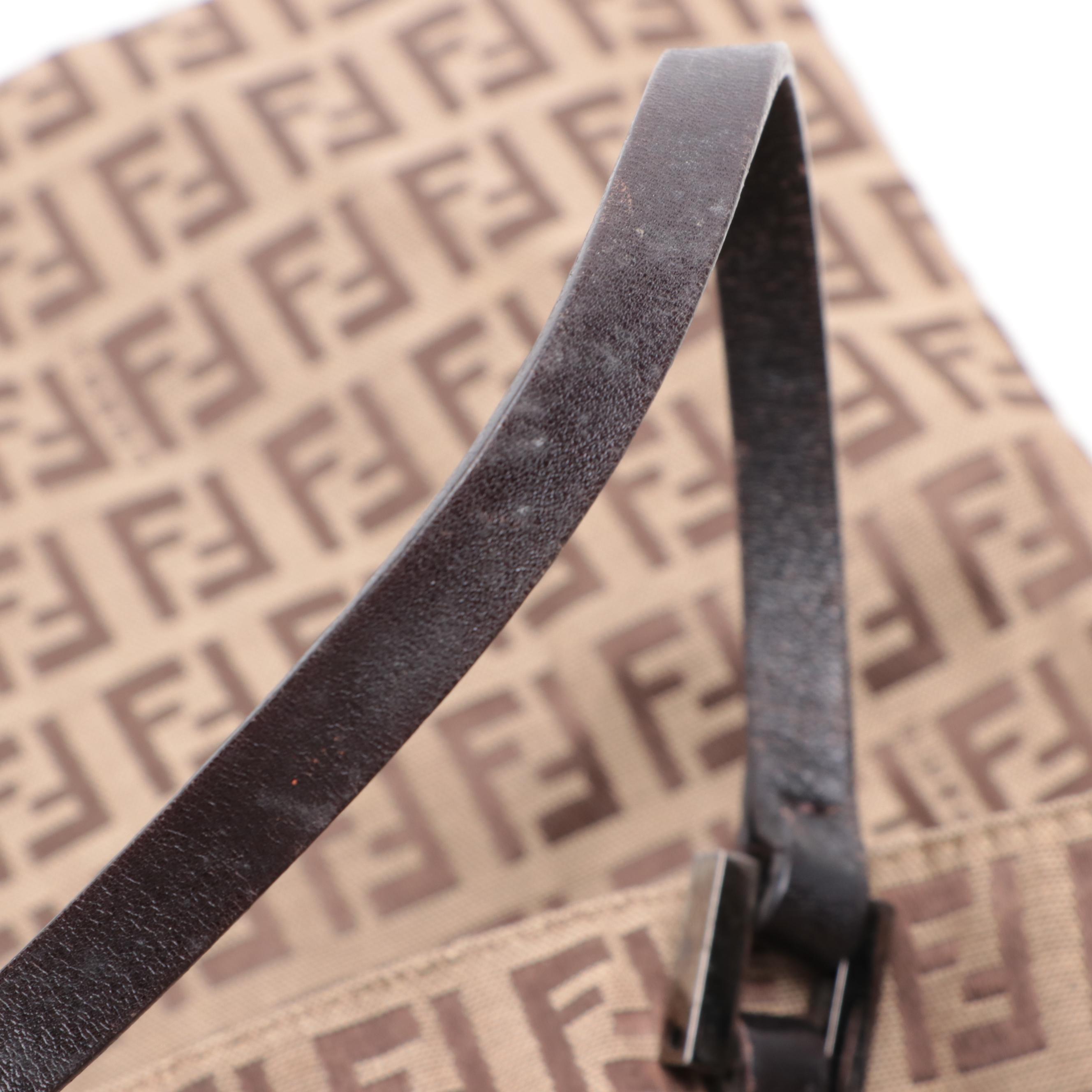 Fendi Zucca Canvas and Leather Tote