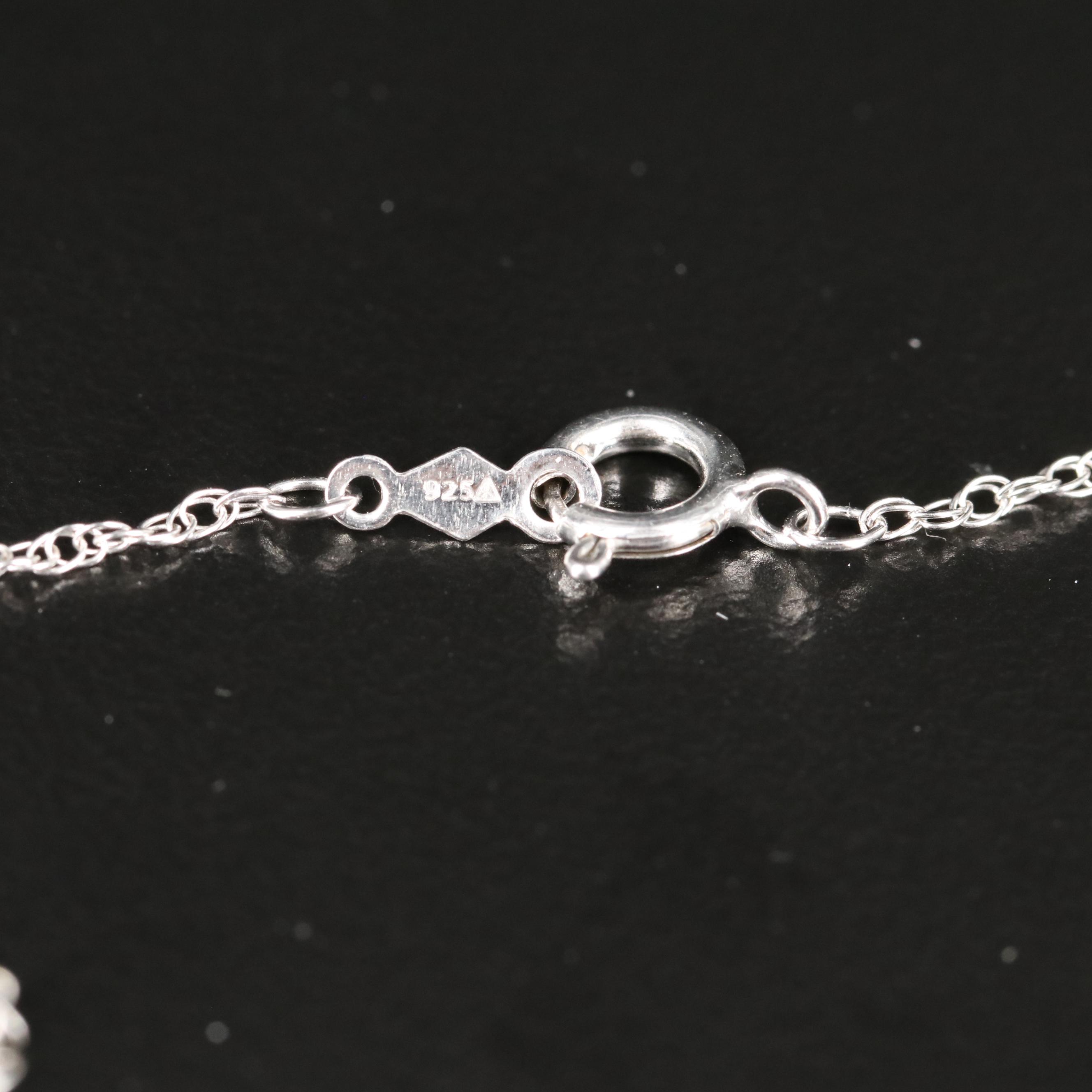 Sterling Sapphire Pendant Necklace