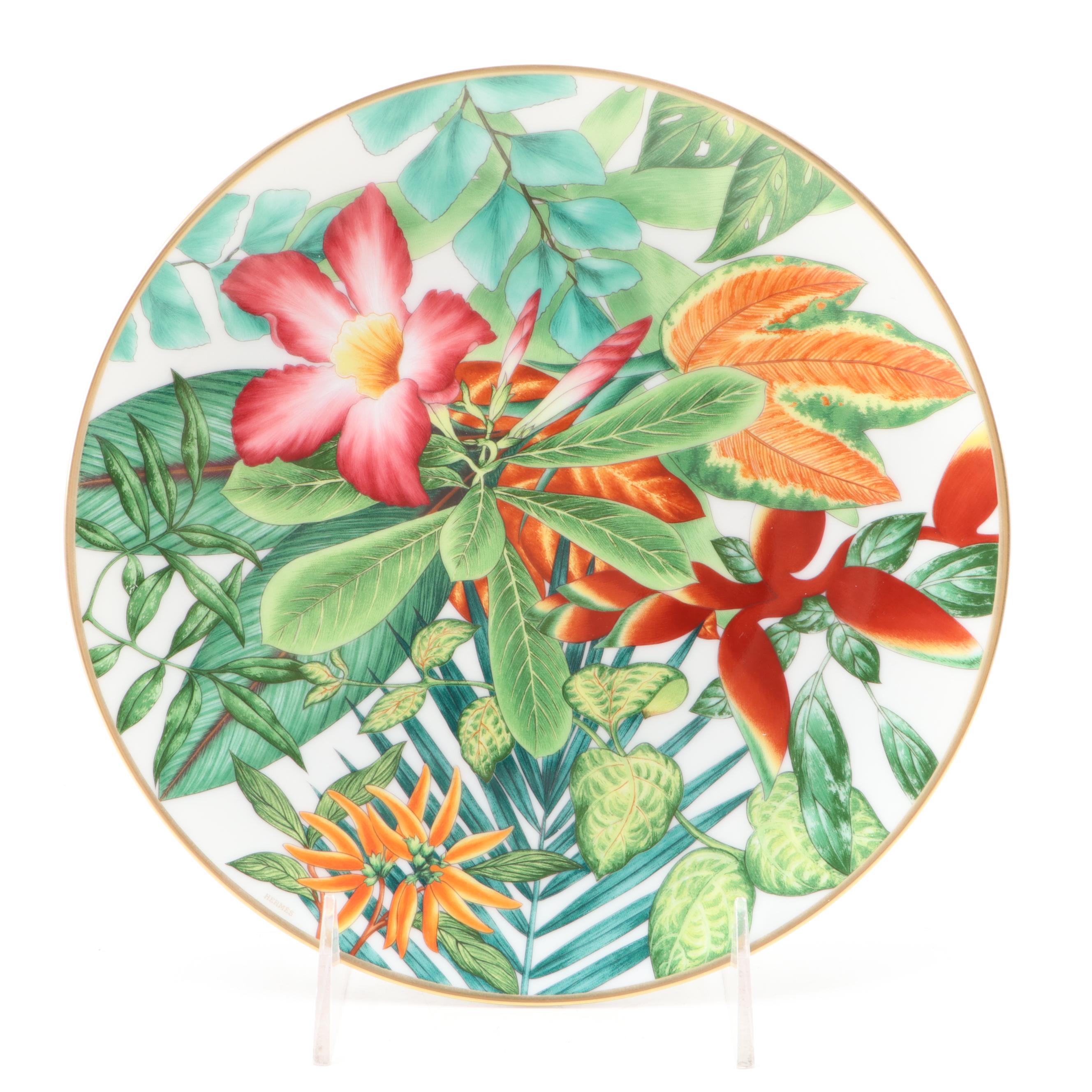 Hermès "Passifolia" Porcelain Dessert Plate