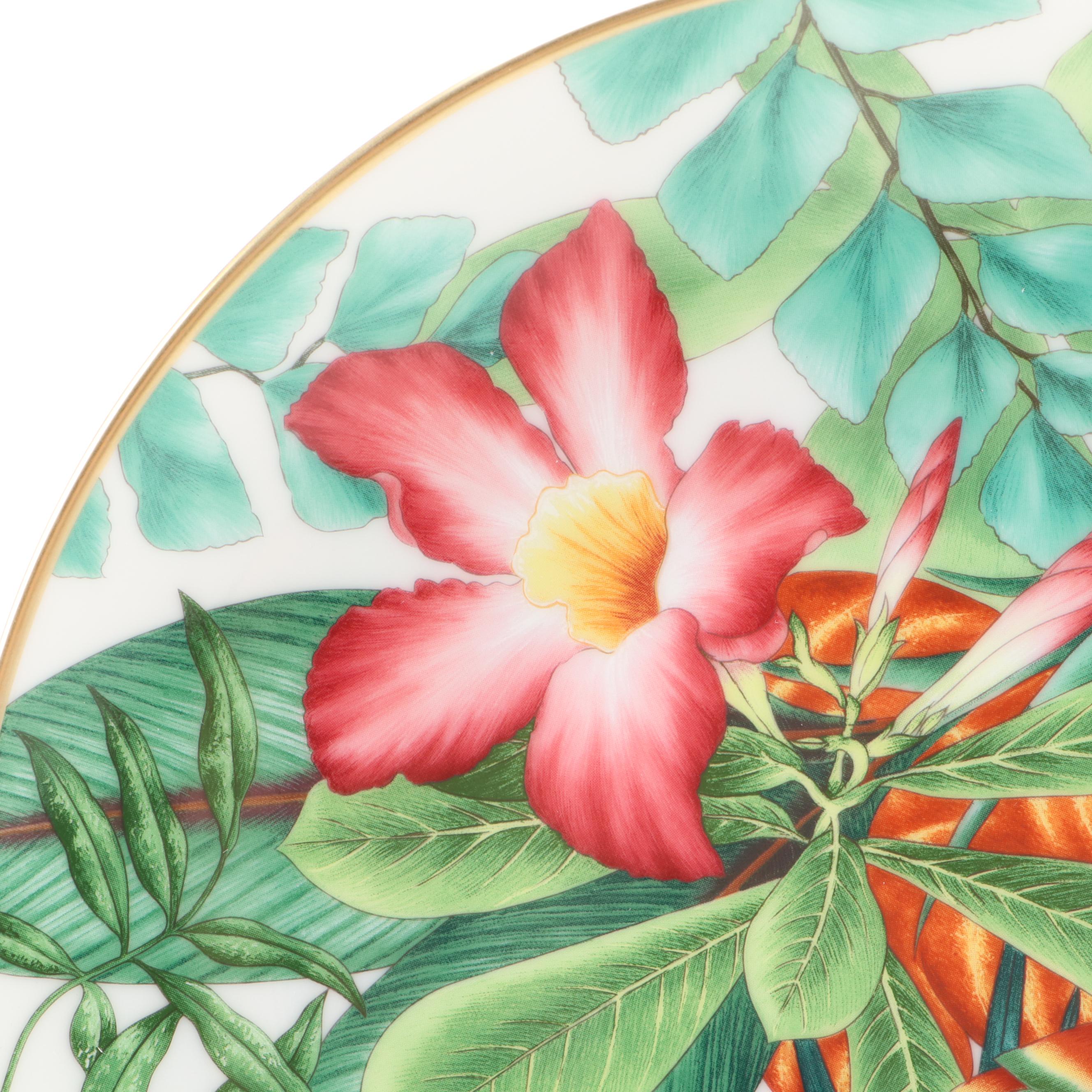 Hermès "Passifolia" Porcelain Dessert Plate