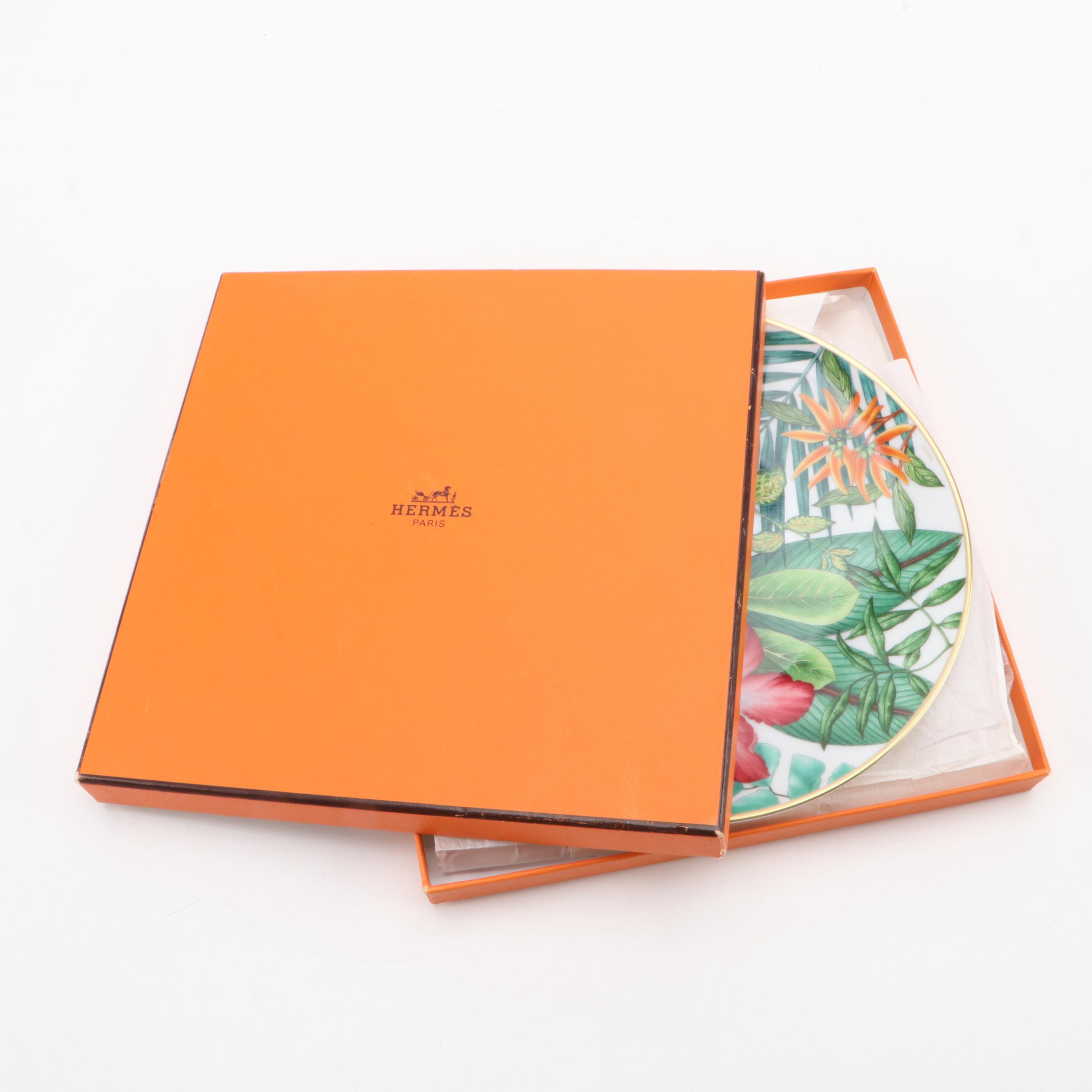 Hermès "Passifolia" Porcelain Dessert Plate