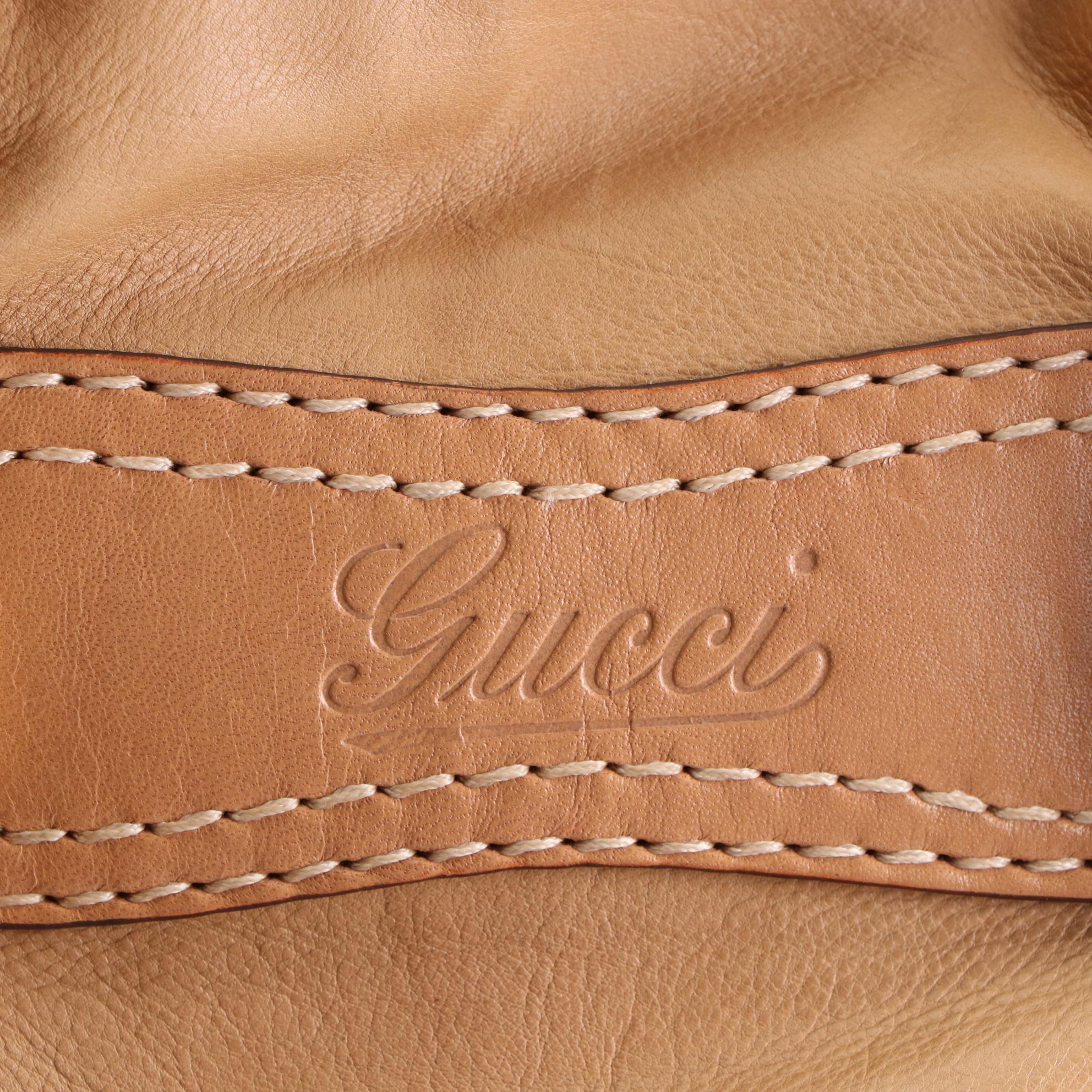 Gucci Shoulder Bag in Tan Leather with Bridle Bit Hardware