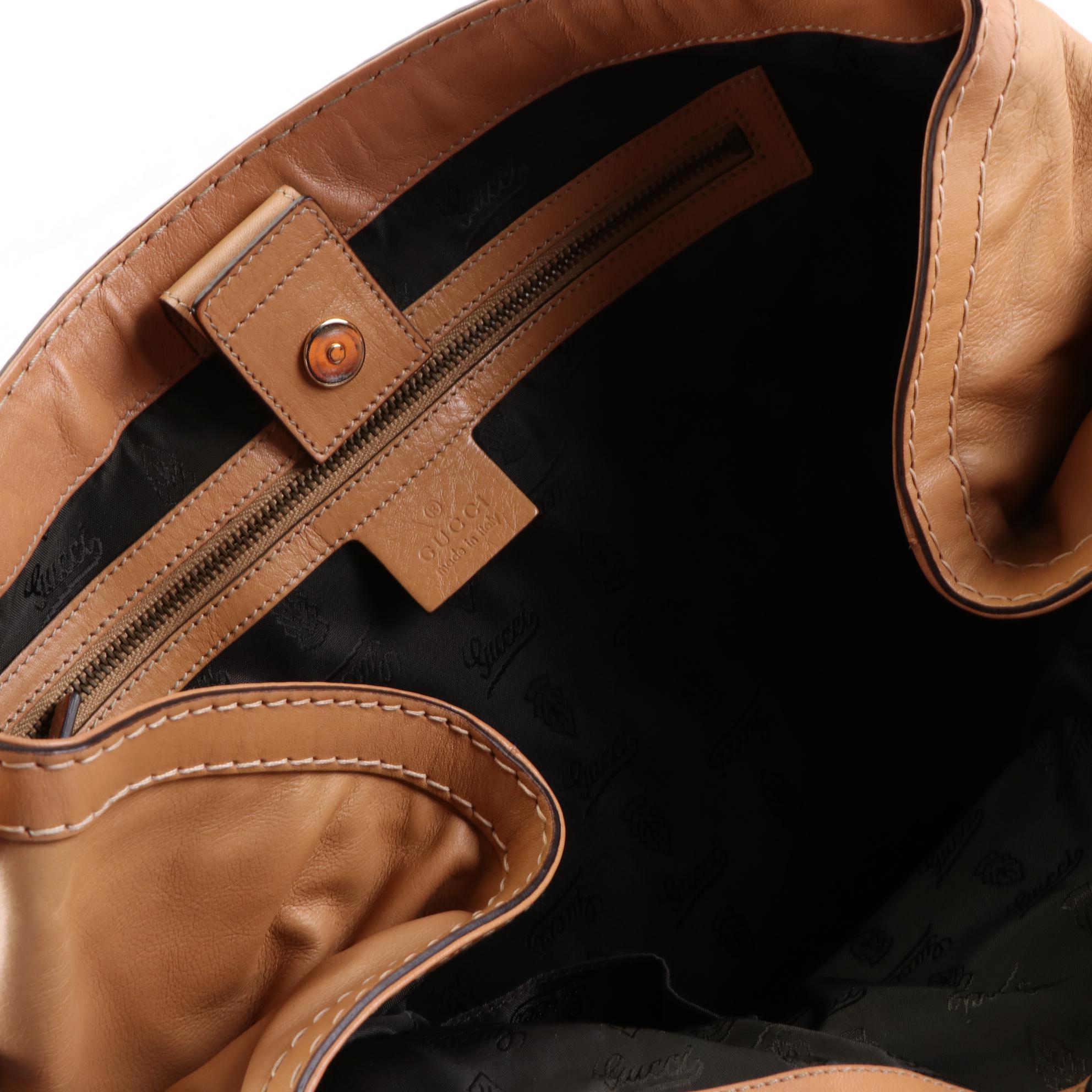 Gucci Shoulder Bag in Tan Leather with Bridle Bit Hardware