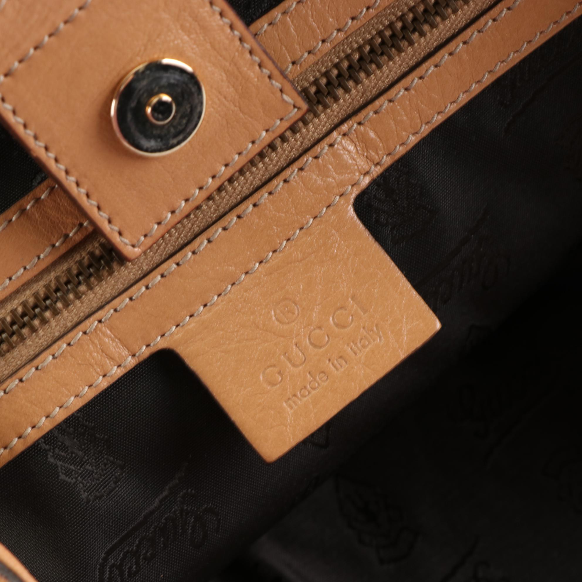 Gucci Shoulder Bag in Tan Leather with Bridle Bit Hardware