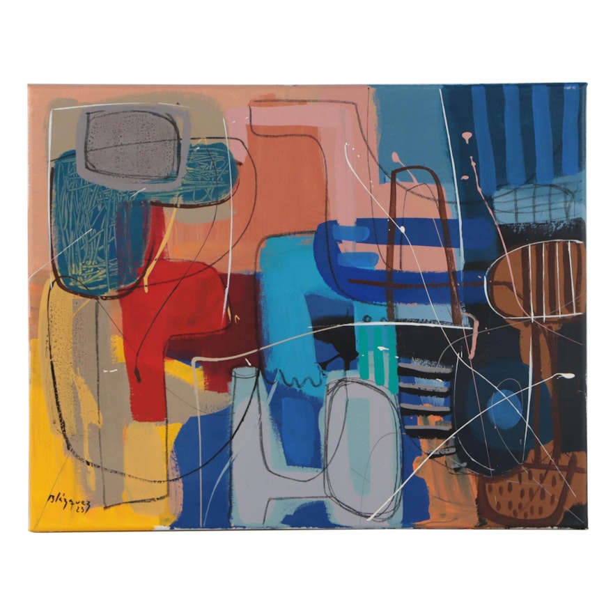 Michel Blázquez Acrylic Painting "Abstract #312," 2023