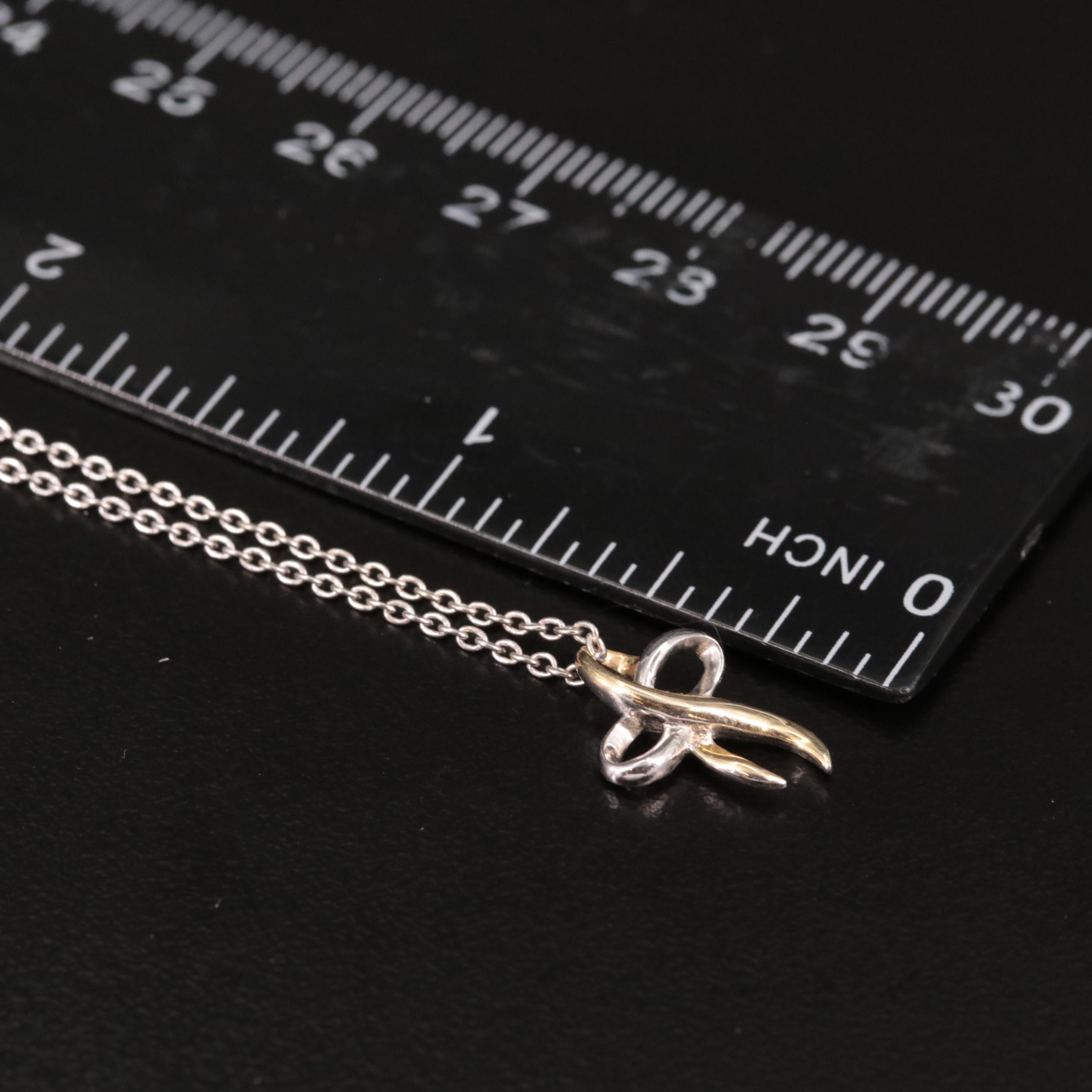 Sterling Bow Pendant Necklace