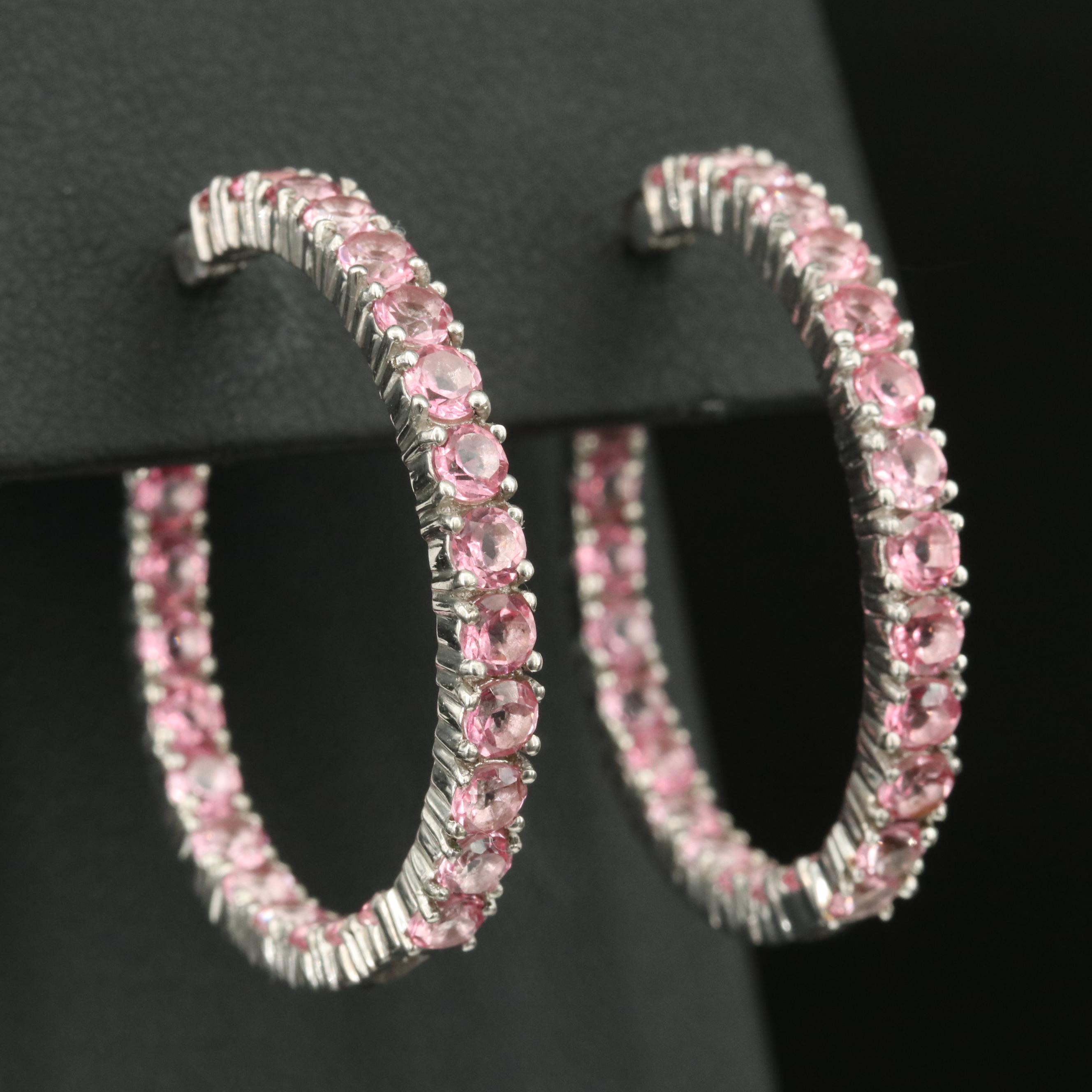 Sterling Topaz Inside-Out Hoop Earrings