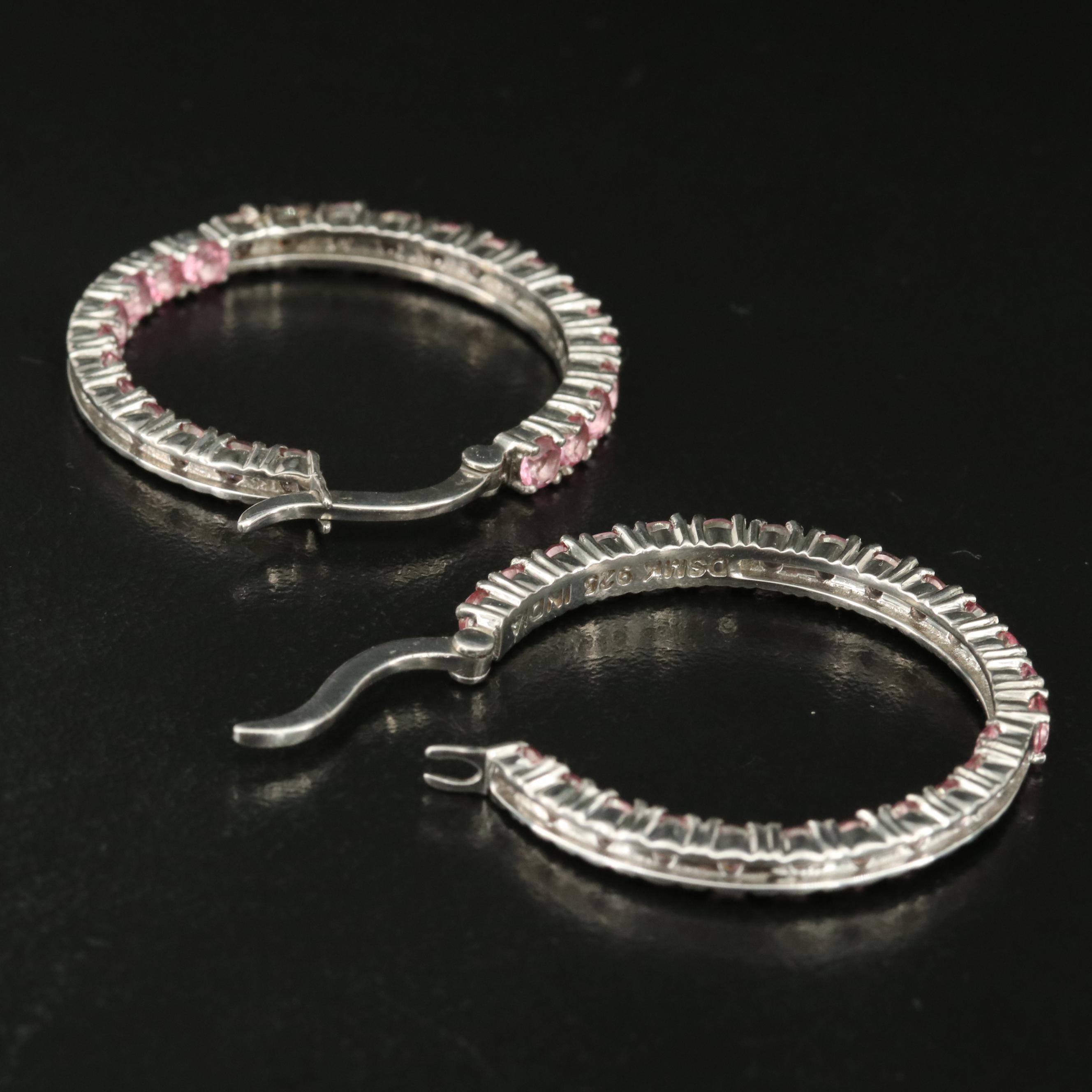 Sterling Topaz Inside-Out Hoop Earrings