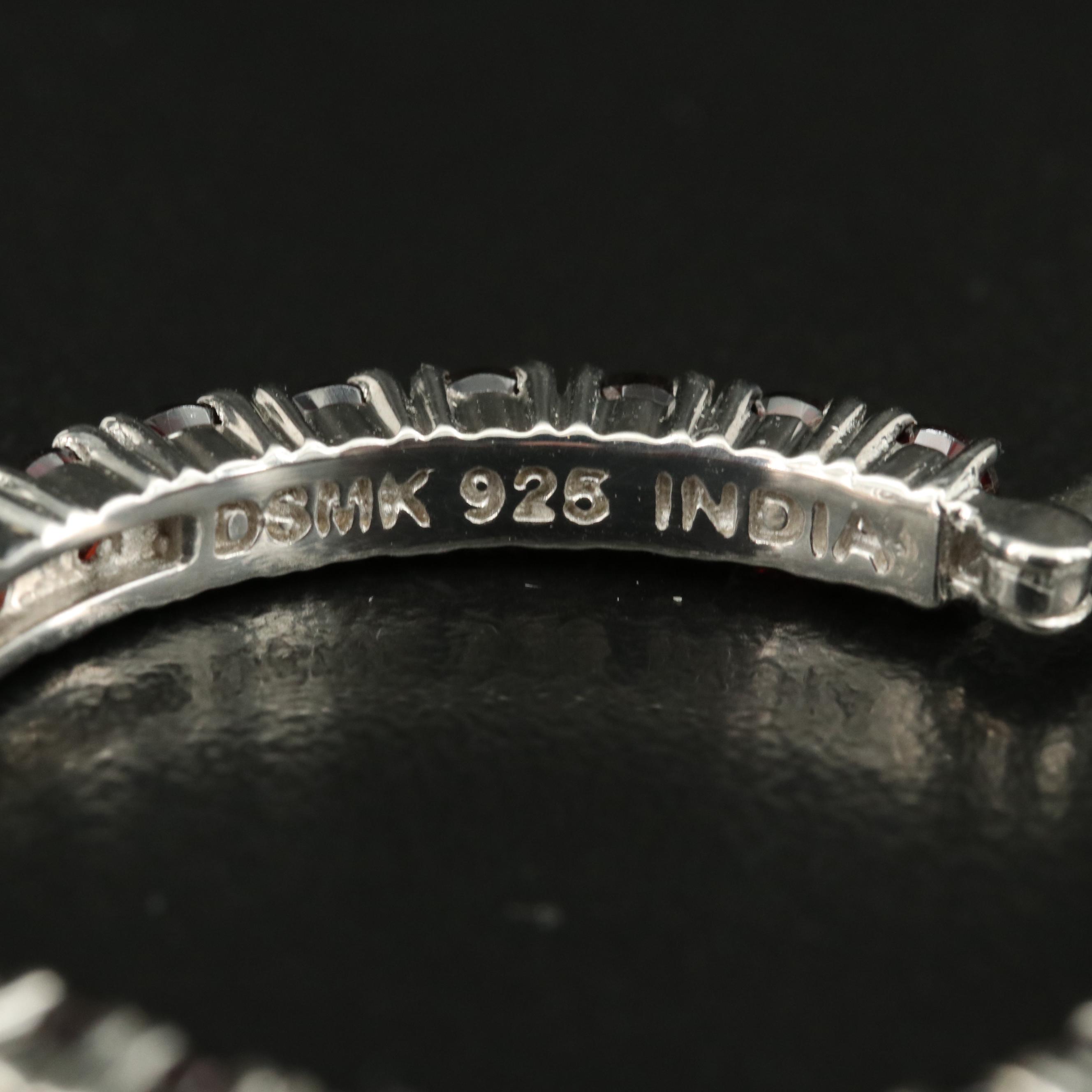 Sterling Garnet Inside-Out Hoop Earrings