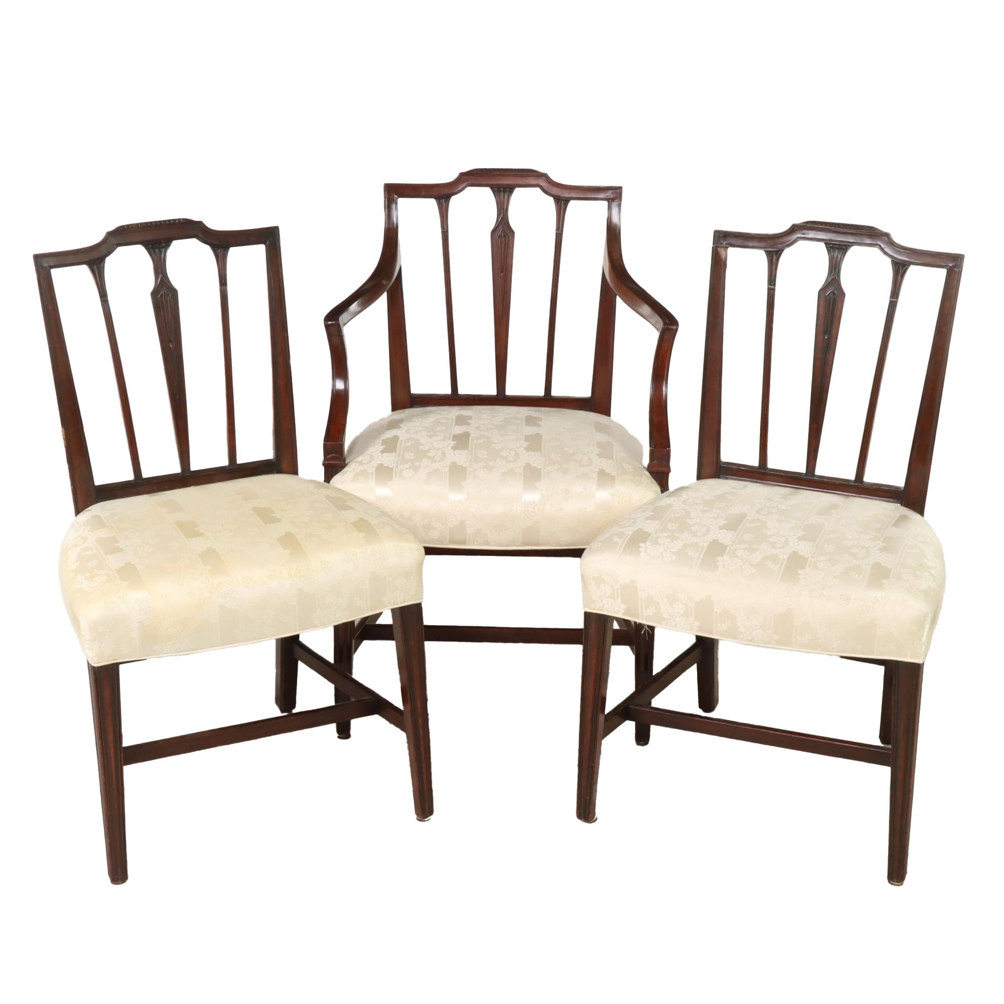 Three George III Mahogany Dining Chairs, circa 1800