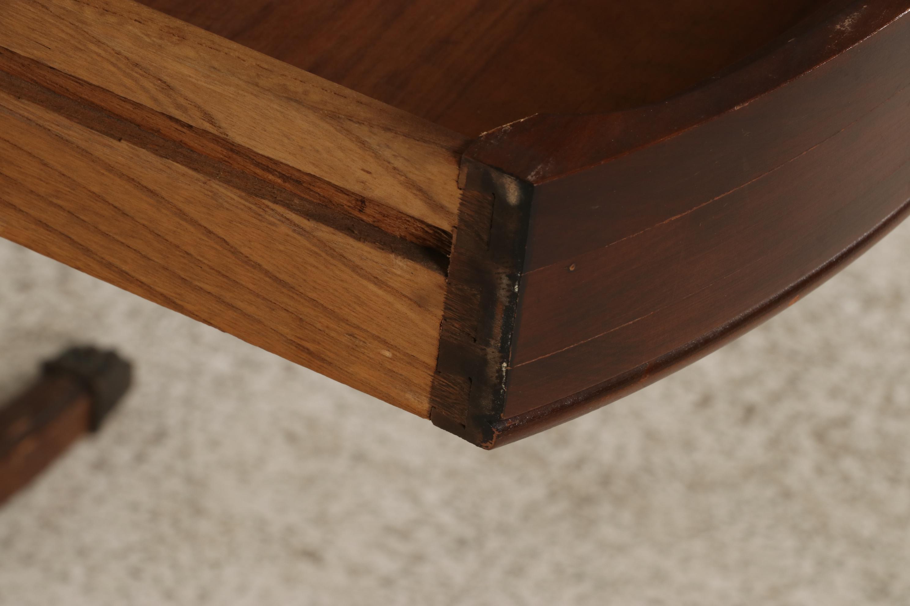 Pair of Regency Style Mahogany Drum Tables with Glass Tops, Mid to Late 20th C