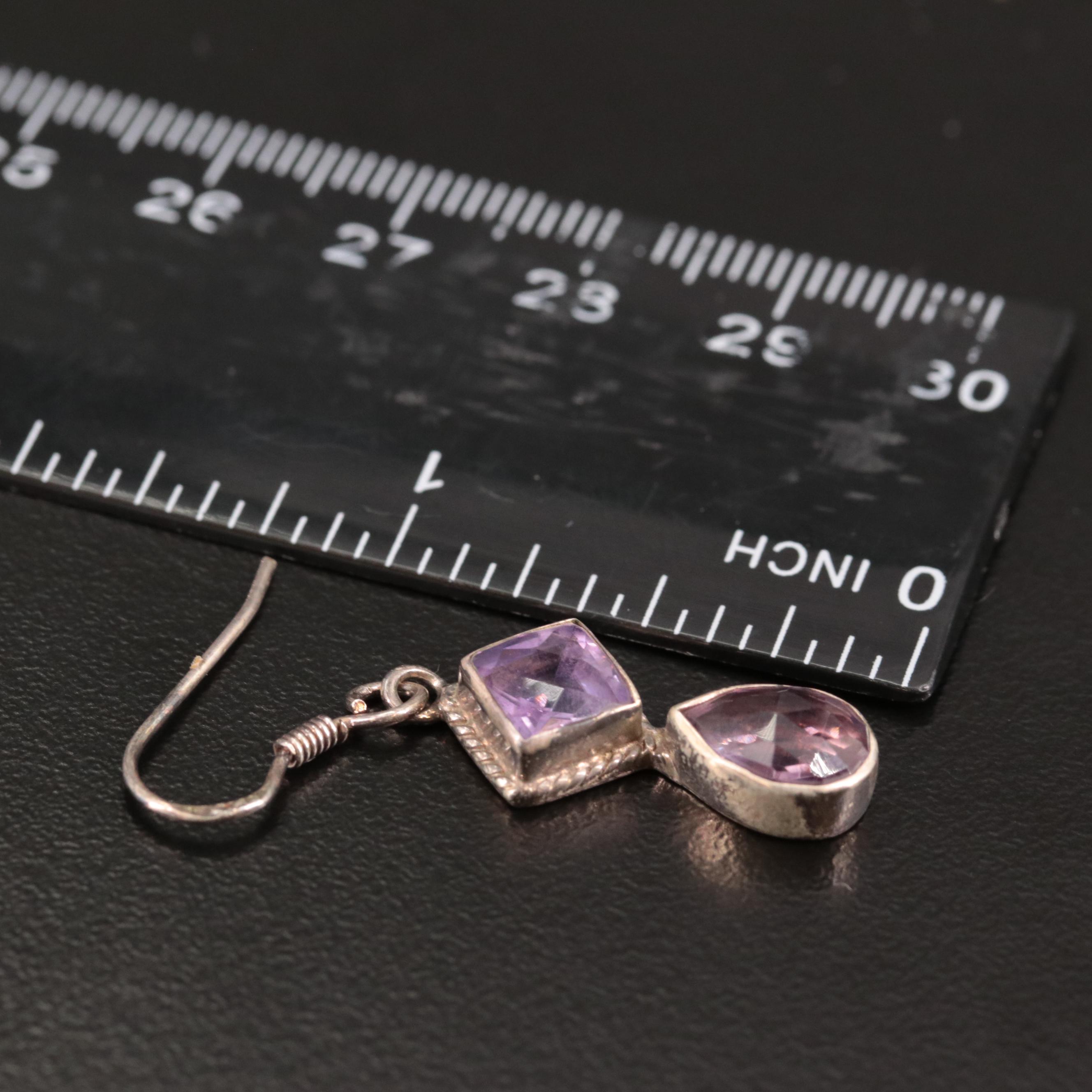 Sterling Amethyst Dangle Earrings