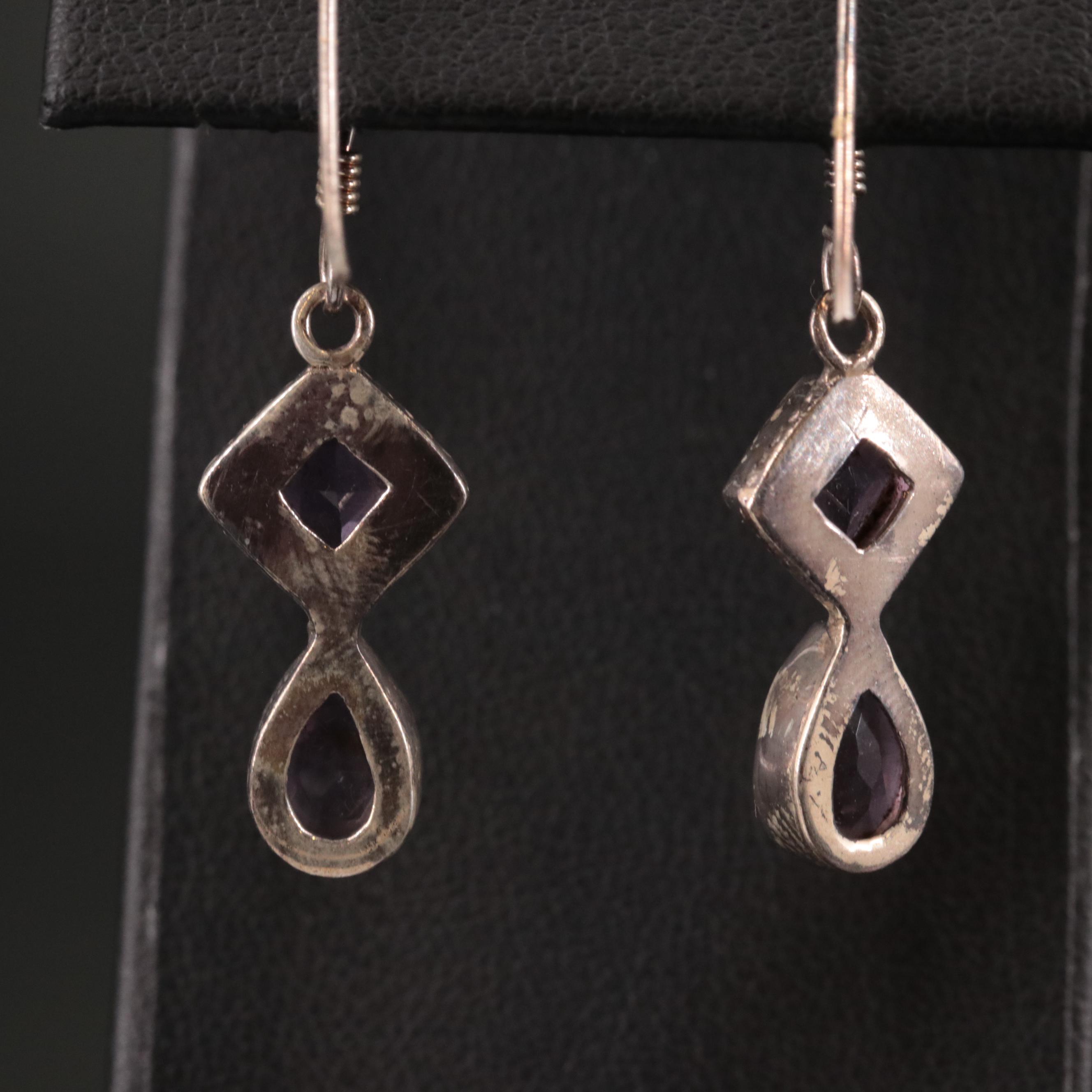 Sterling Amethyst Dangle Earrings