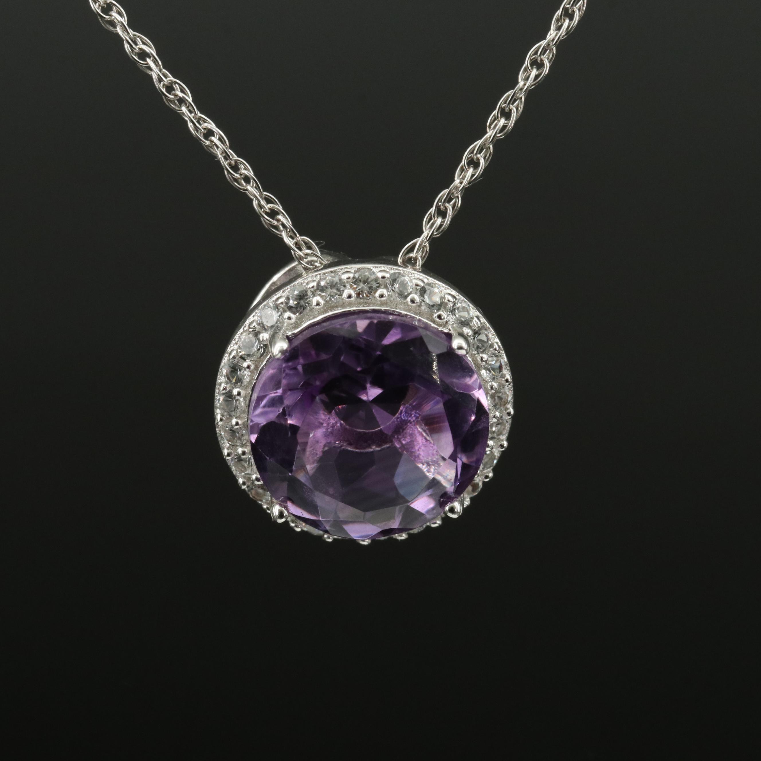 Sterling Amethyst and Sapphire Necklace