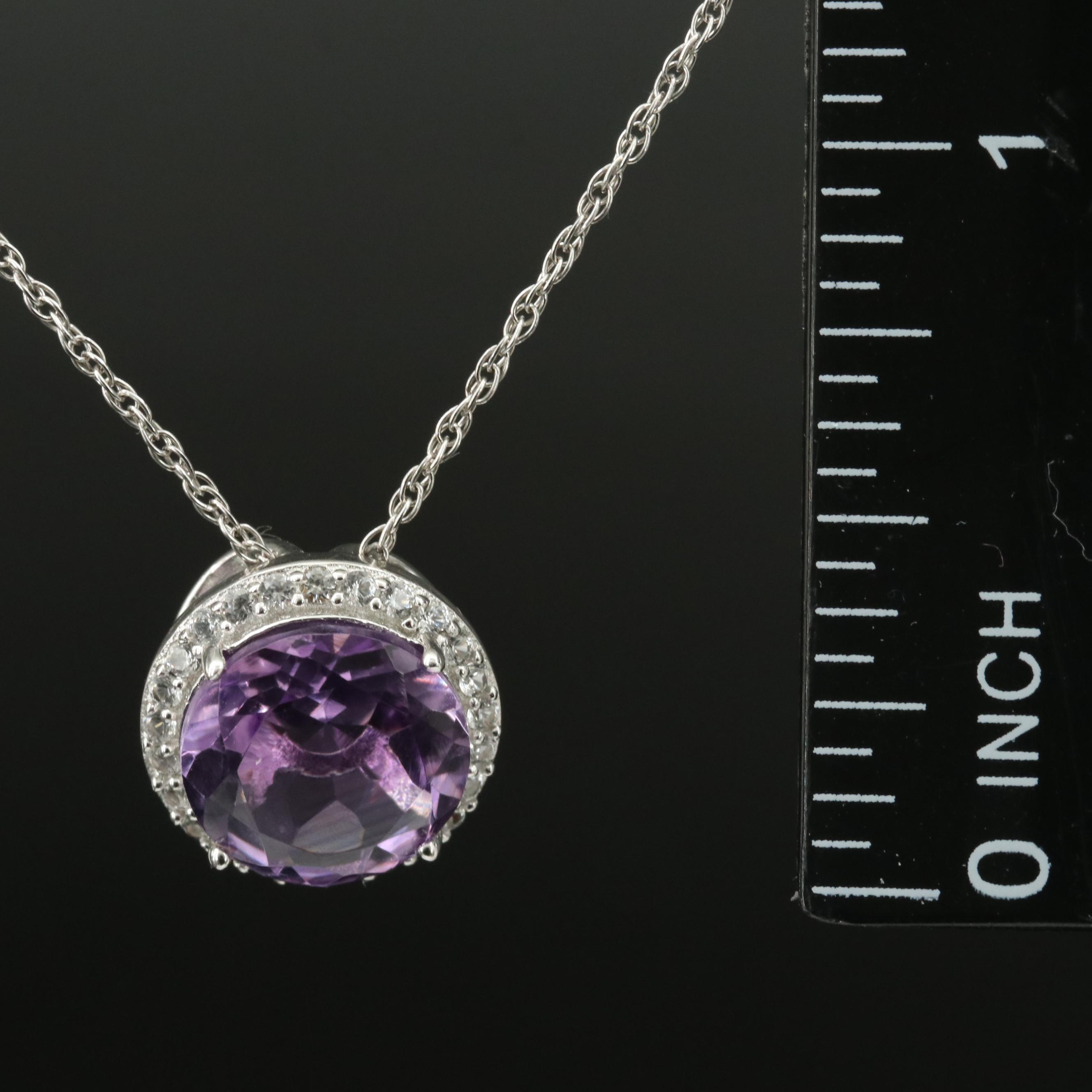 Sterling Amethyst and Sapphire Necklace