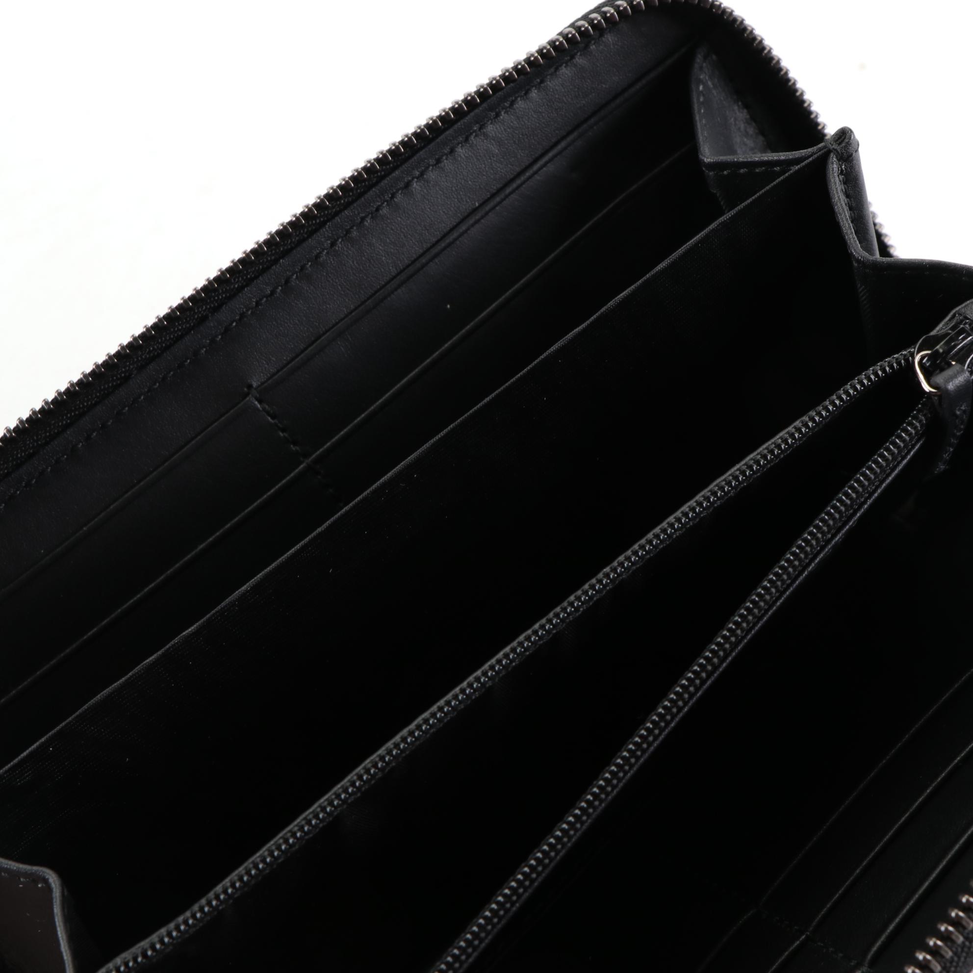 Gucci Zip-Around Wallet in Diamante Studded Leather with Interlocking GG