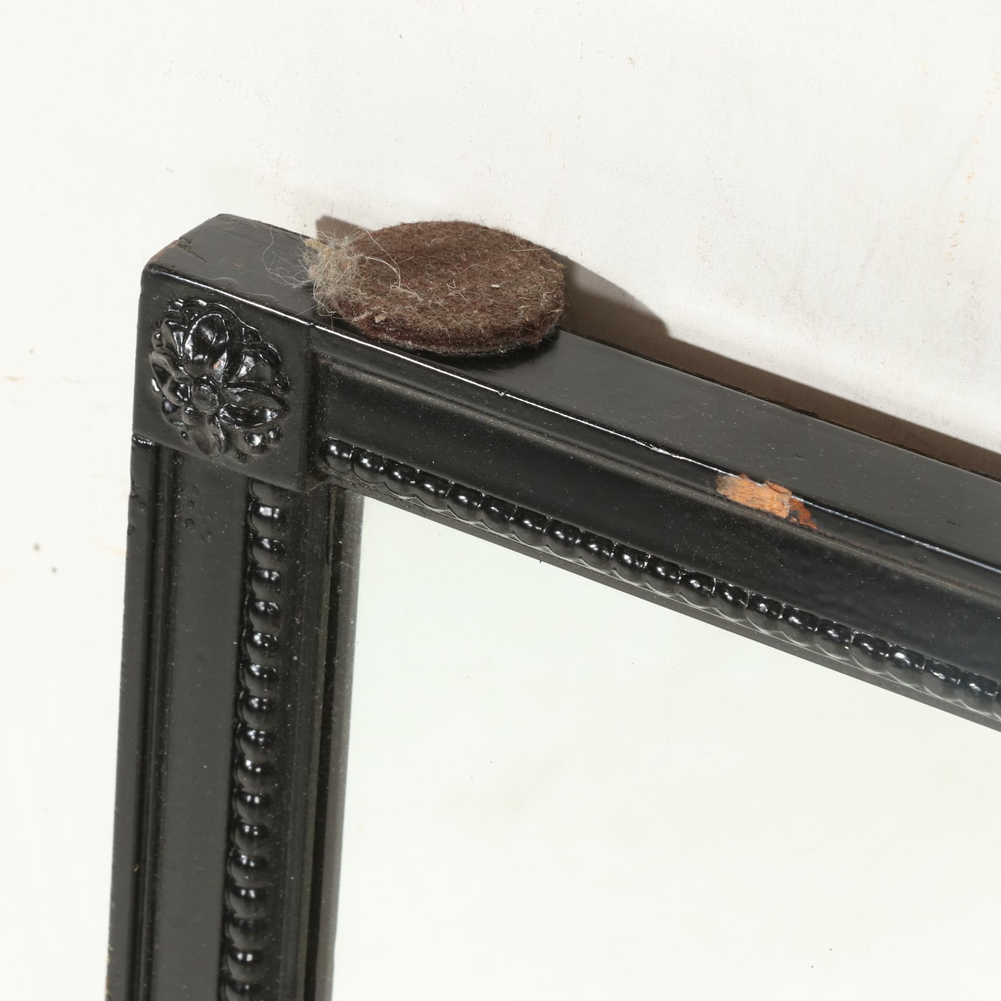 MMA "Hart" Mirror with Black Enameled Frame, Mid-20th Century
